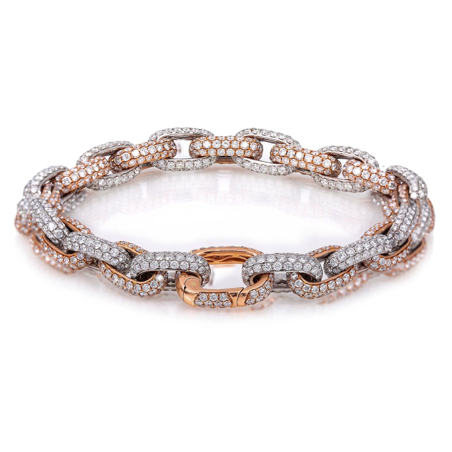 14K GOLD TWO-TONE CUSTOM BELCHER BRACELET WITH 35.15 CT DIAMONDS