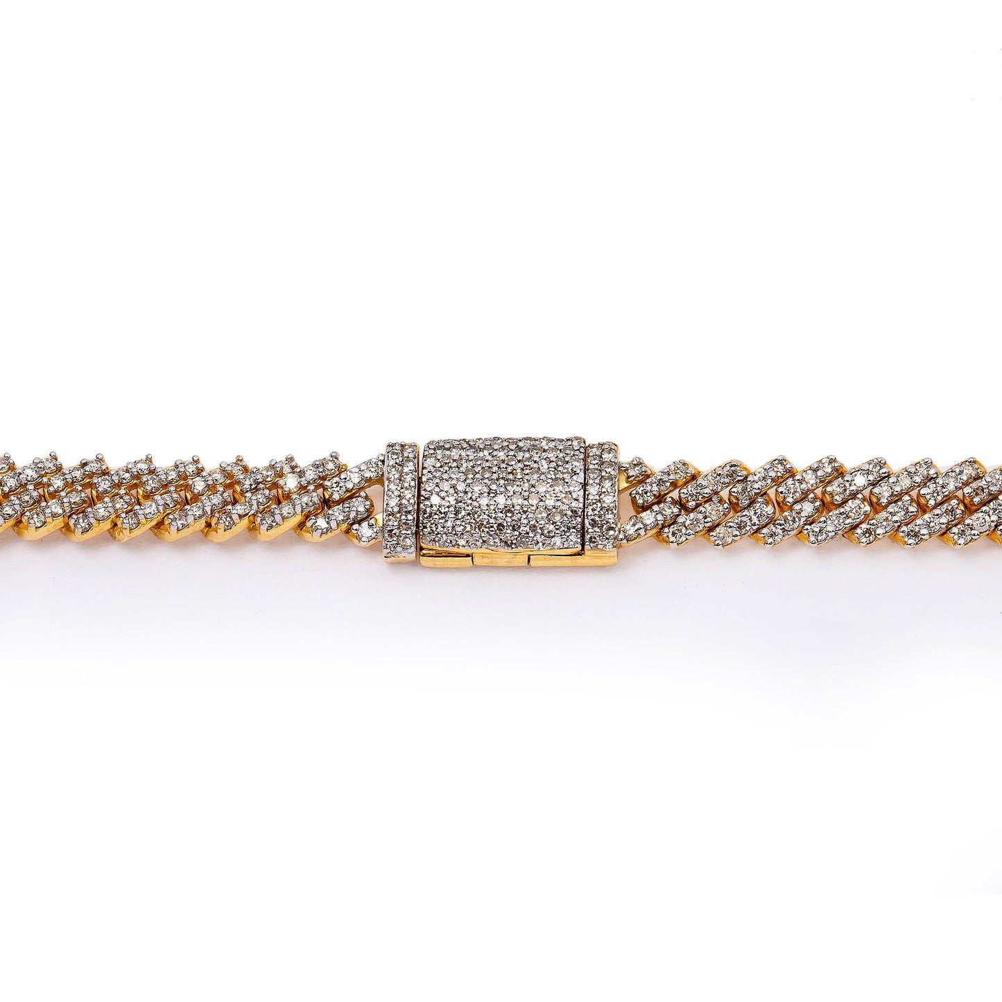 10K YELLOW GOLD 24"/5 MM CUBAN CHAIN WITH 8.7 CT DIAMONDS