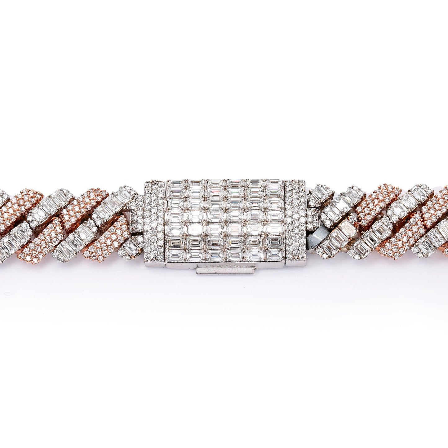 14K GOLD TWO TONE 22" / 15MM CUBAN CHAIN WITH 64.40 CT DIAMONDS
