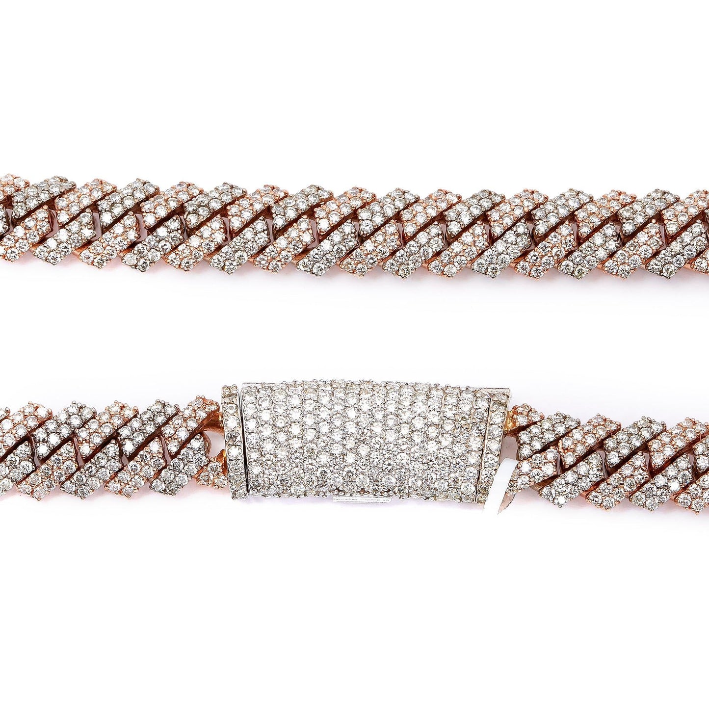 14K GOLD TWO TONE 22" / 10MM CUBAN CHAIN WITH 20.22 CT DIAMONDS