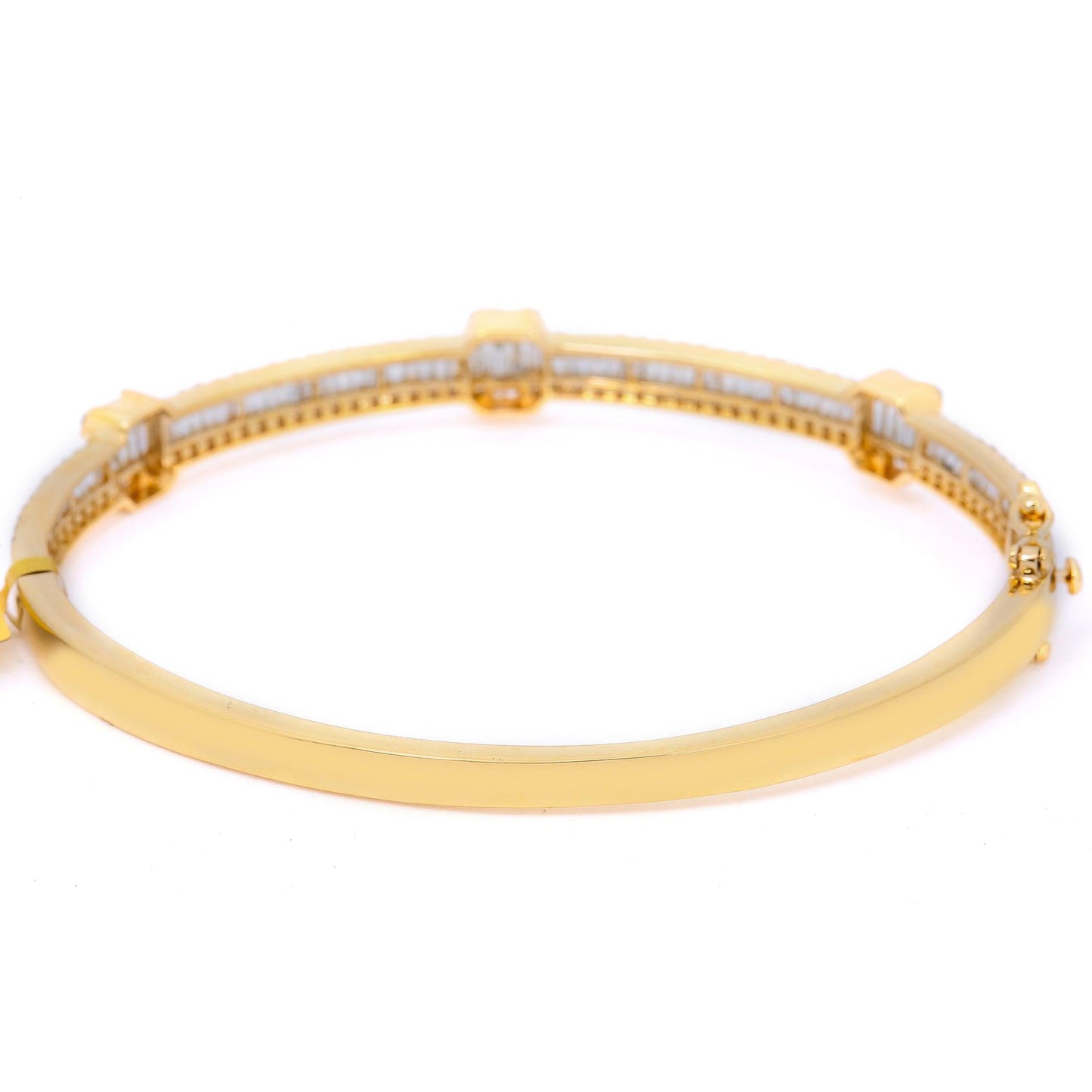 14K YELLOW GOLD UNISEX BRACELET WITH 2.94 BAGUETTE CT DIAMONDS