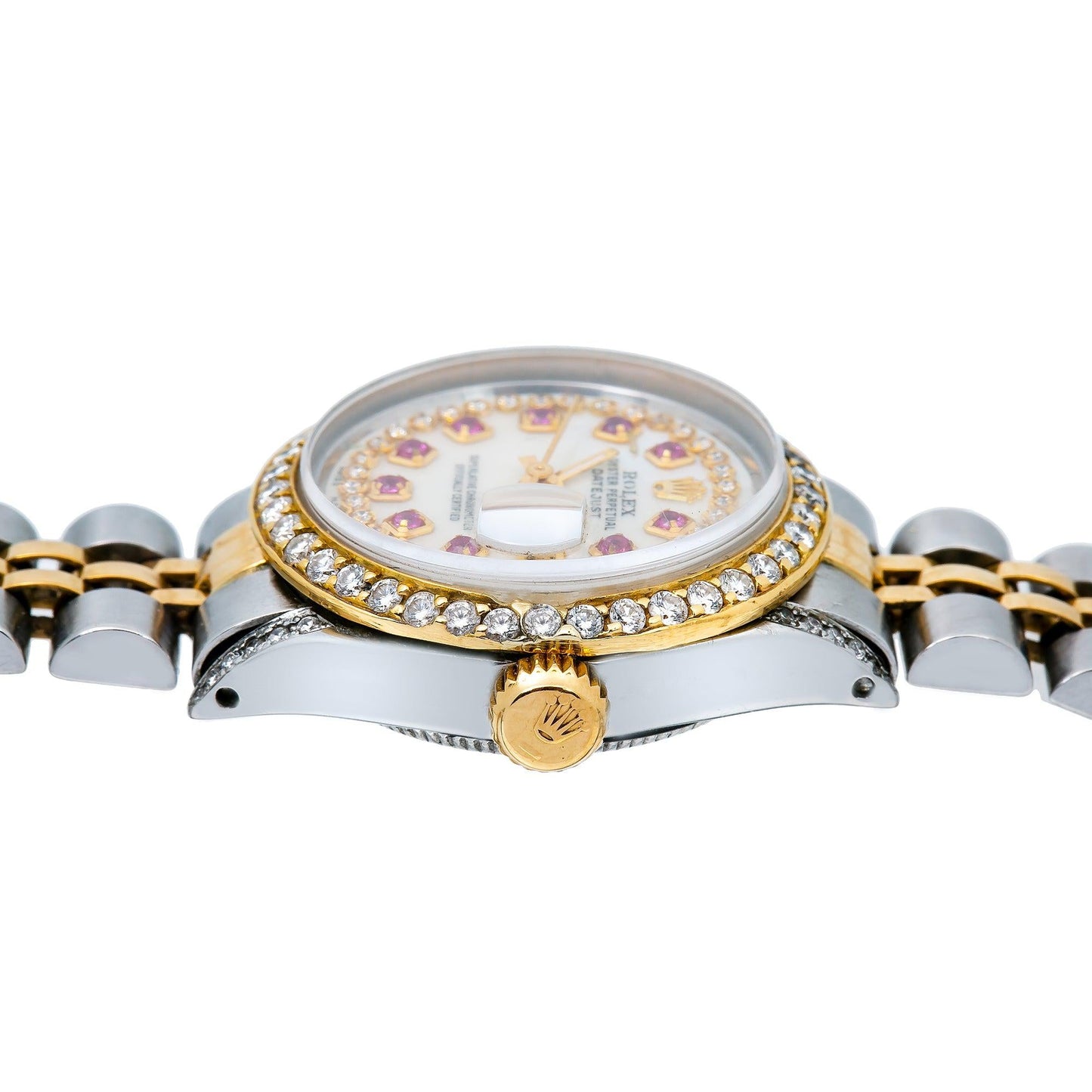 Rolex Oyster Perpetual Lady-Datejust 26MM White Diamond Dial With Two Tone Jubilee Bracelet