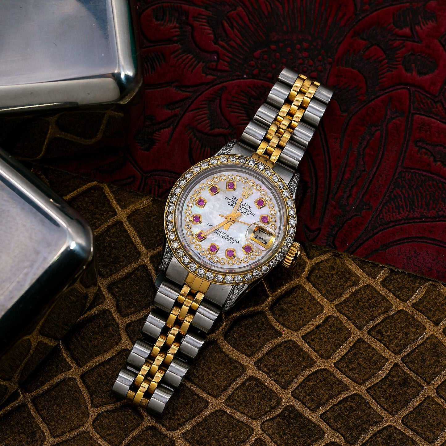 Rolex Oyster Perpetual Lady-Datejust 26MM White Diamond Dial With Two Tone Jubilee Bracelet