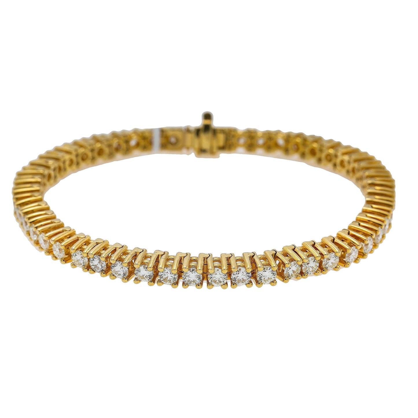 14K Yellow Gold Men's Tennis Bracelet With 10.73 CT Diamonds
