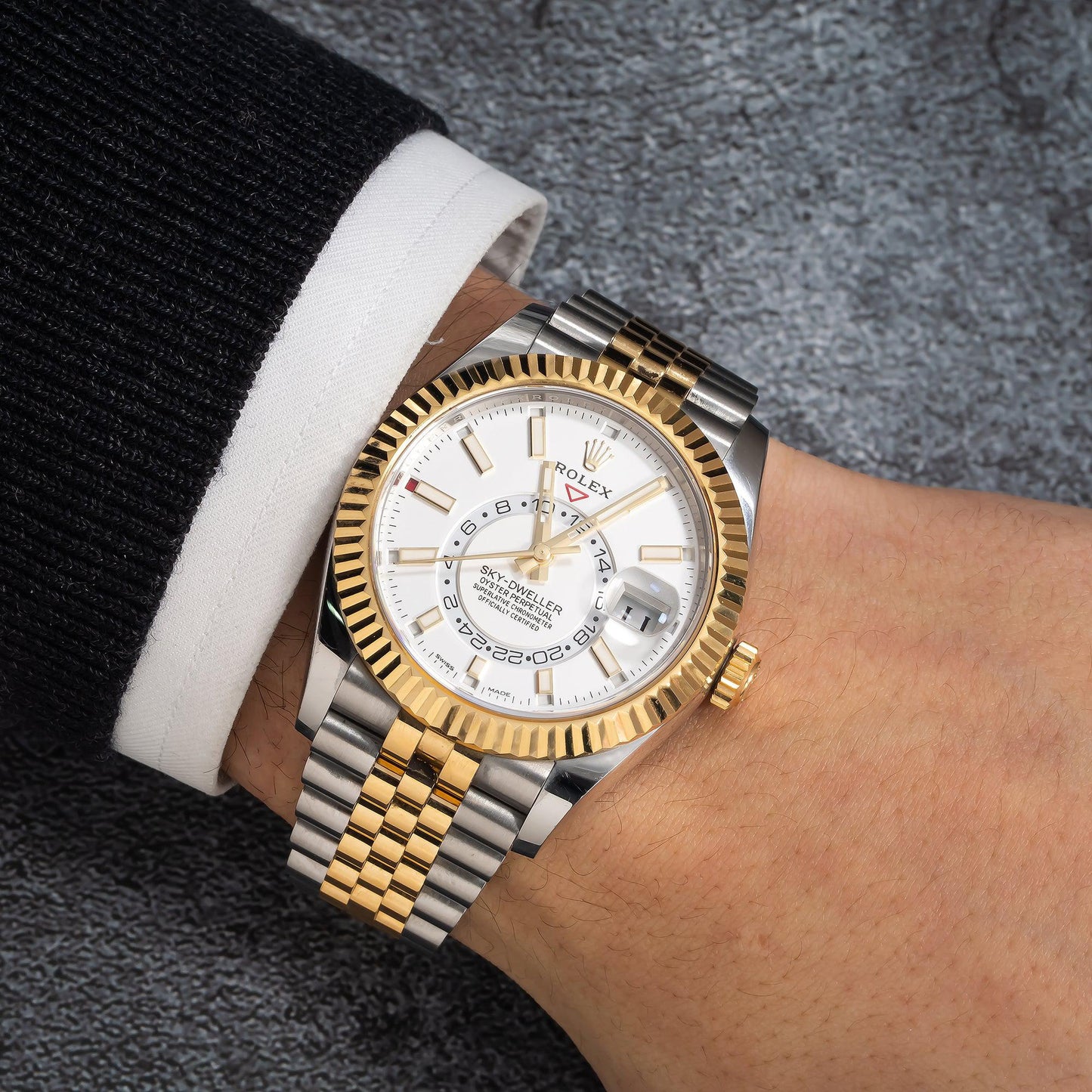 Rolex Sky-Dweller 326933 42MM White Dial With Two Tone Jubilee Bracelet