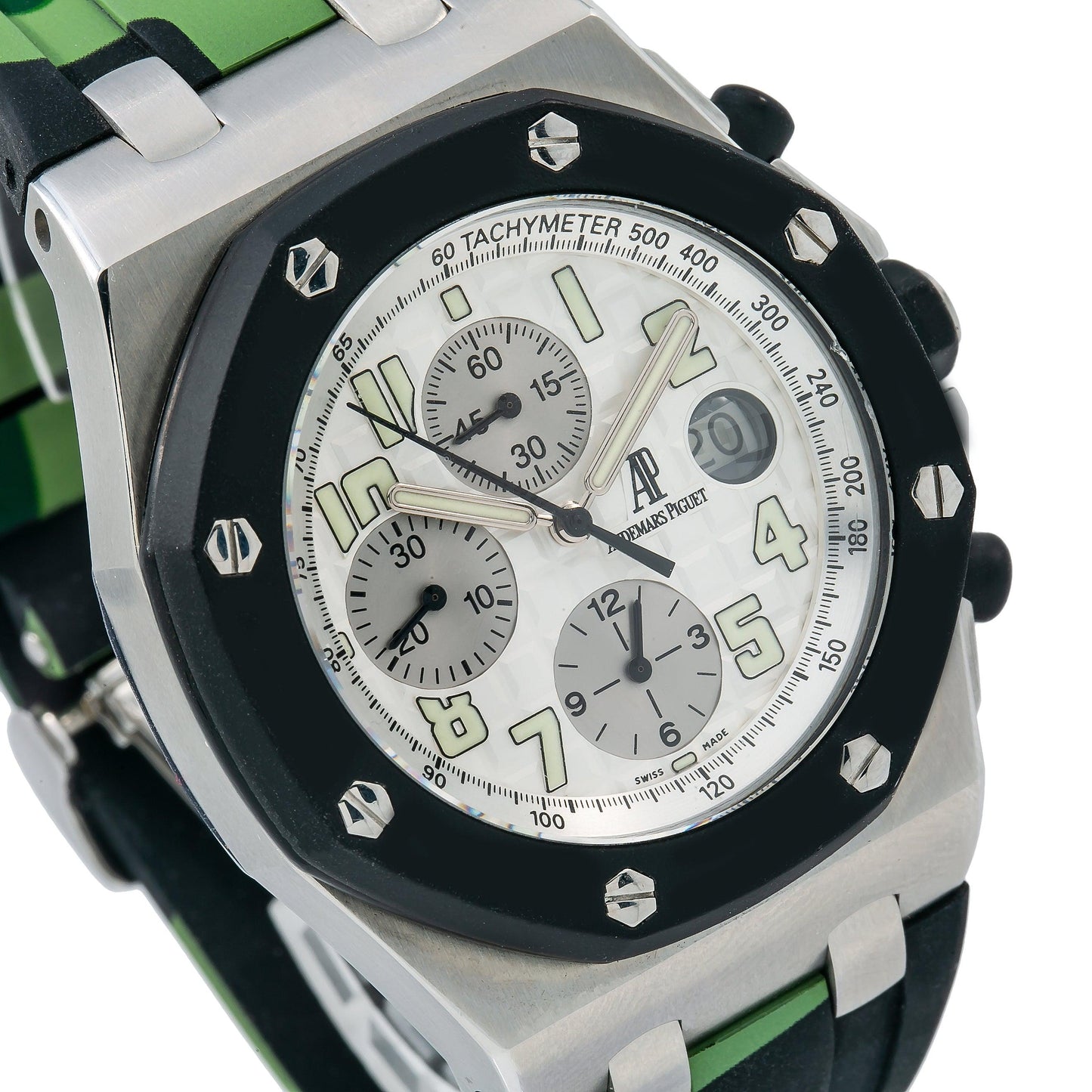 Audemars Piguet Royal Oak Offshore Chronograph 25940SK 40MM White Dial With Camo Rubber Bracelet