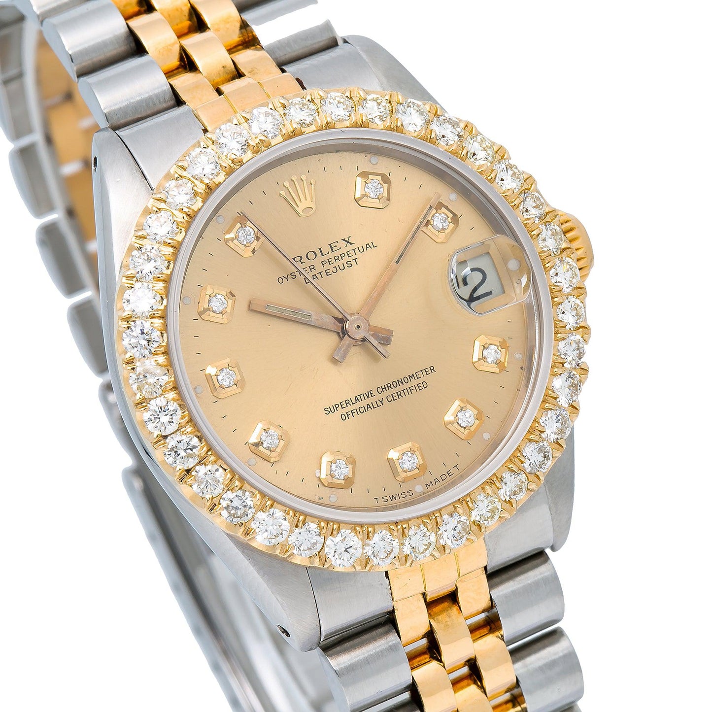 Rolex Oyster Perpetual DateJust 31MM Champagne Diamond Dial With Two Tone Bracelet