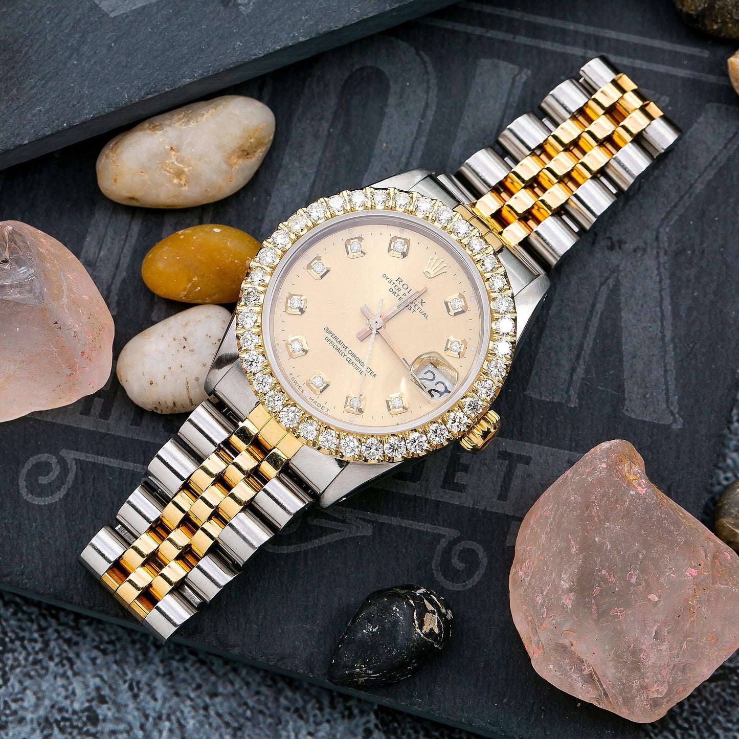 Rolex Oyster Perpetual DateJust 31MM Champagne Diamond Dial With Two Tone Bracelet