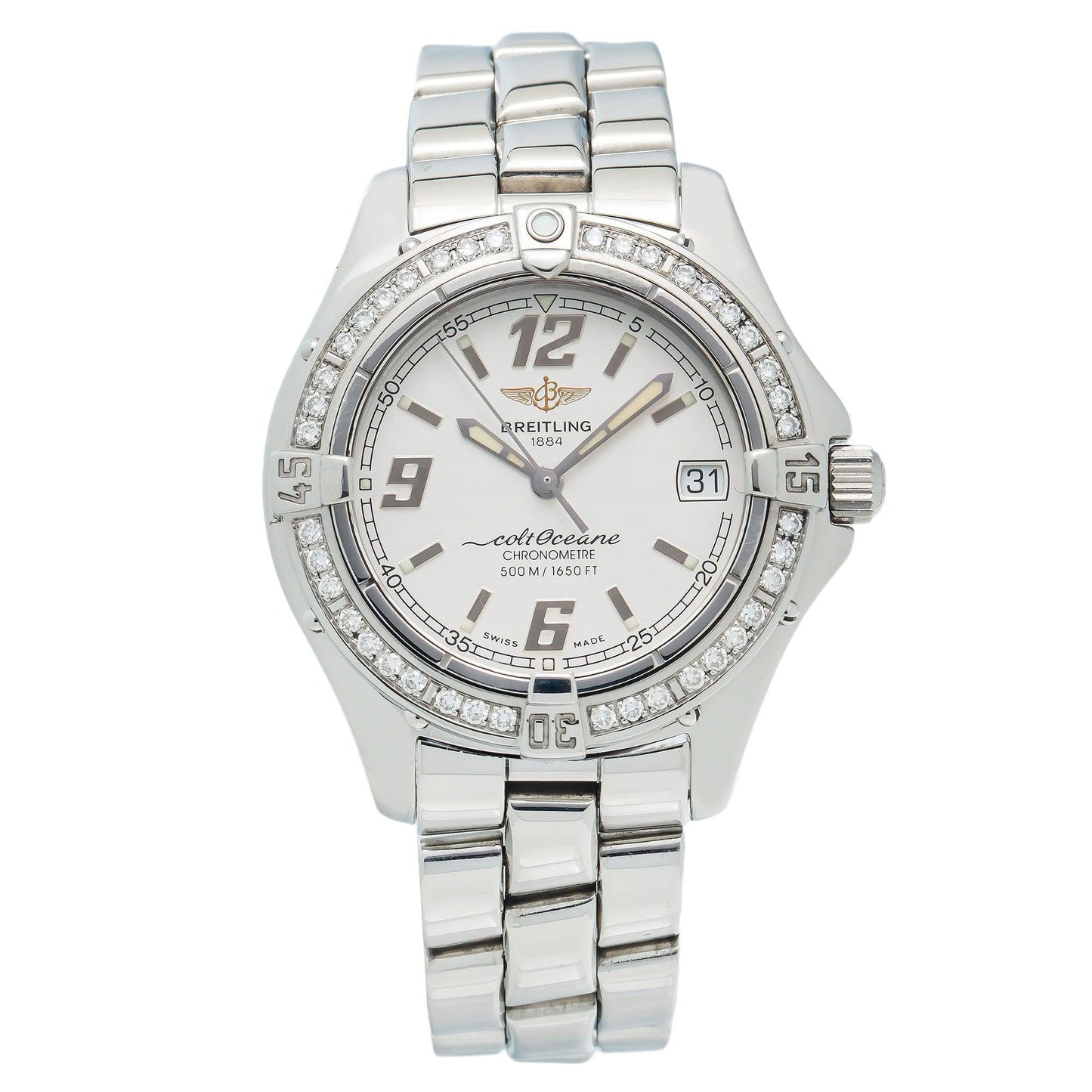 Breitling Colt Oceane A57350 32MM Silver Dial With Diamond Bezel