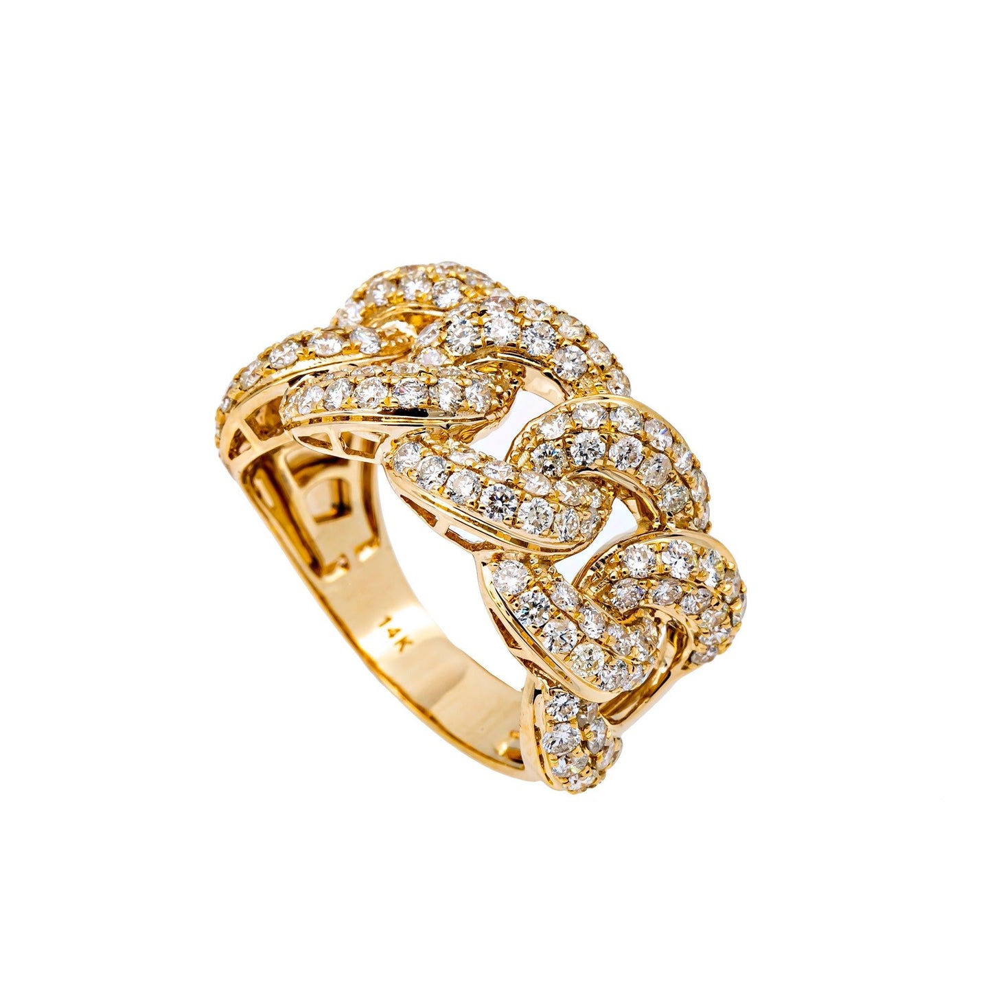 14K YELLOW GOLD LADIES RING WITH 3,25 CT DIAMONDS