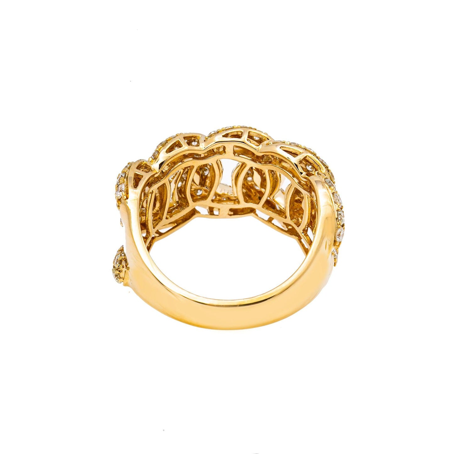 14K YELLOW GOLD LADIES RING WITH 3,25 CT DIAMONDS