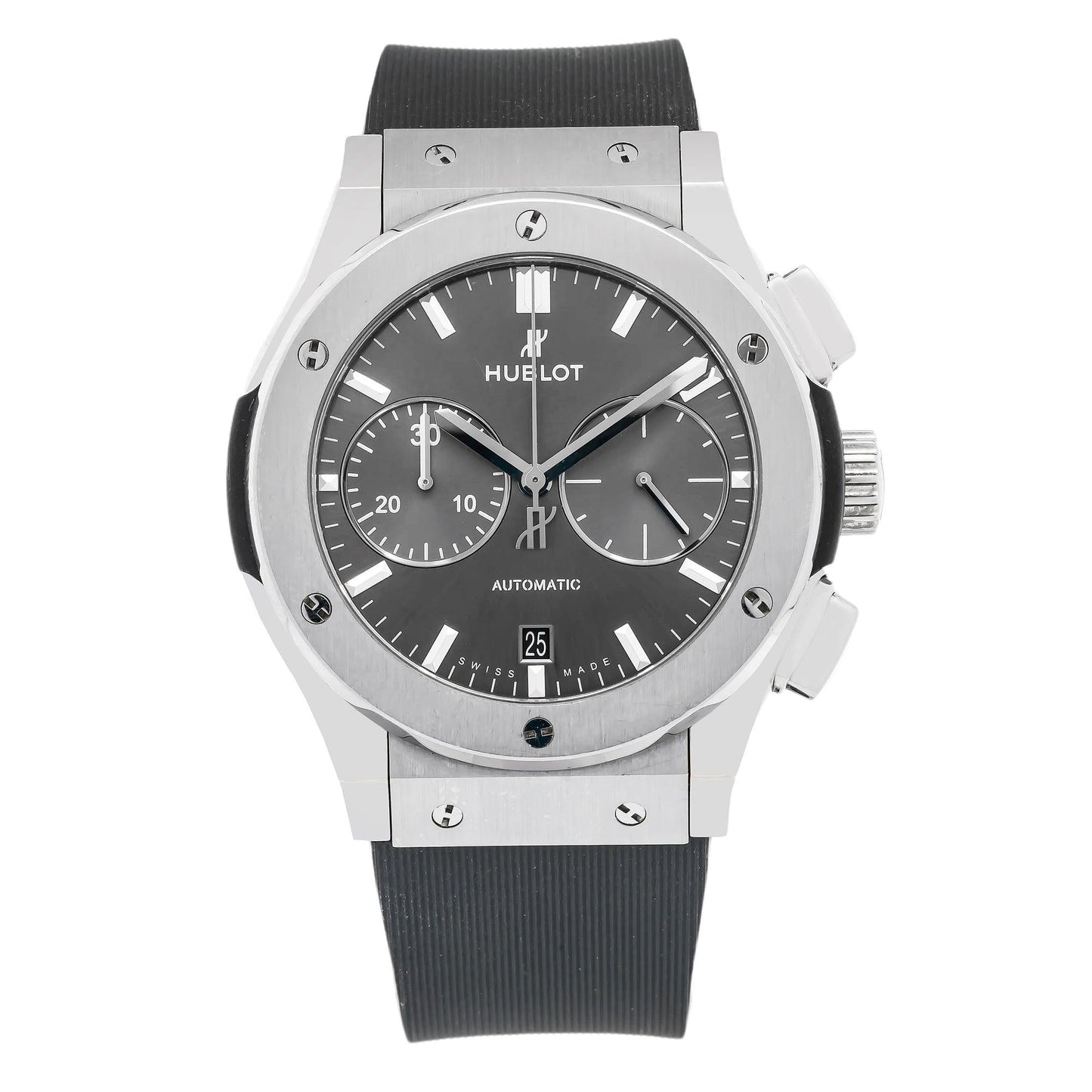 Hublot Classic Fusion 521.NX.7071.LR 45MM Silver Dial With Rubber Bracelet