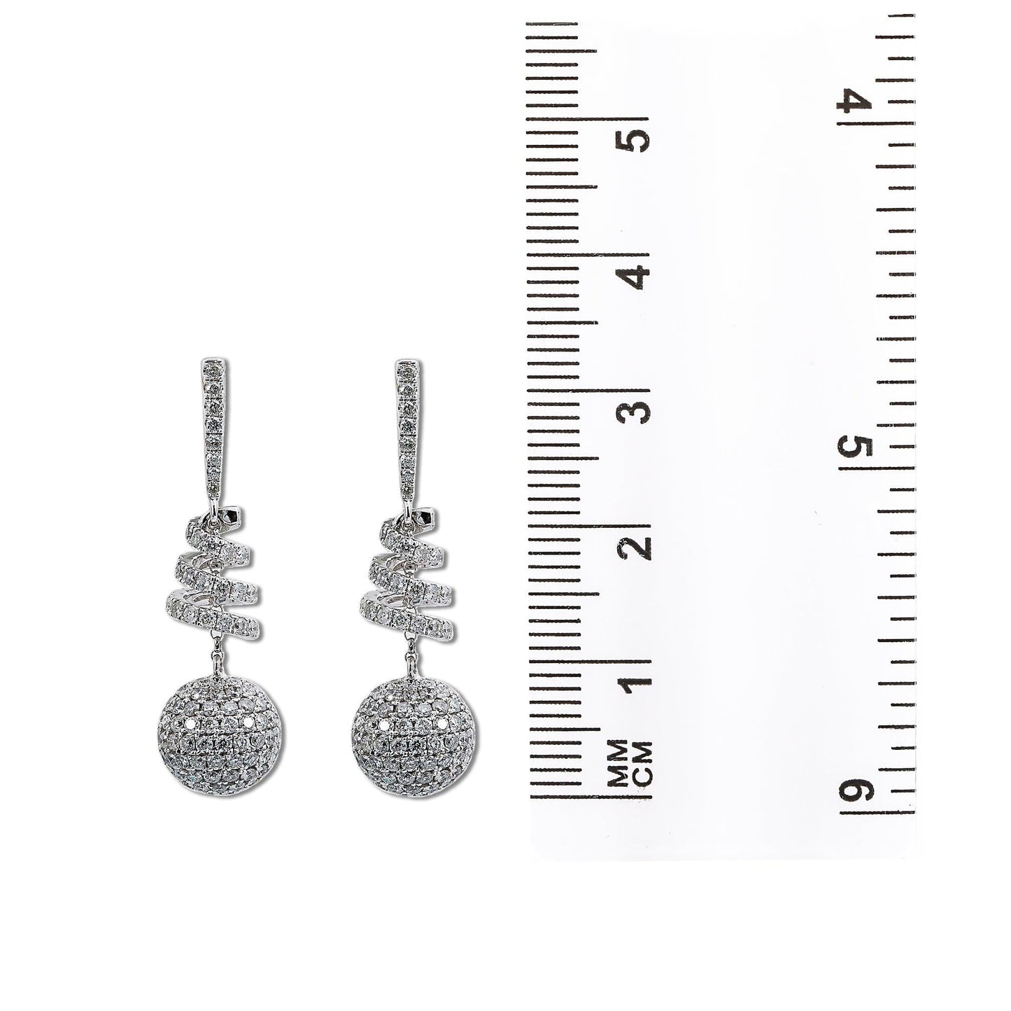 18K GOLD DIAMOND DROP EARRINGS 3.70 CTW