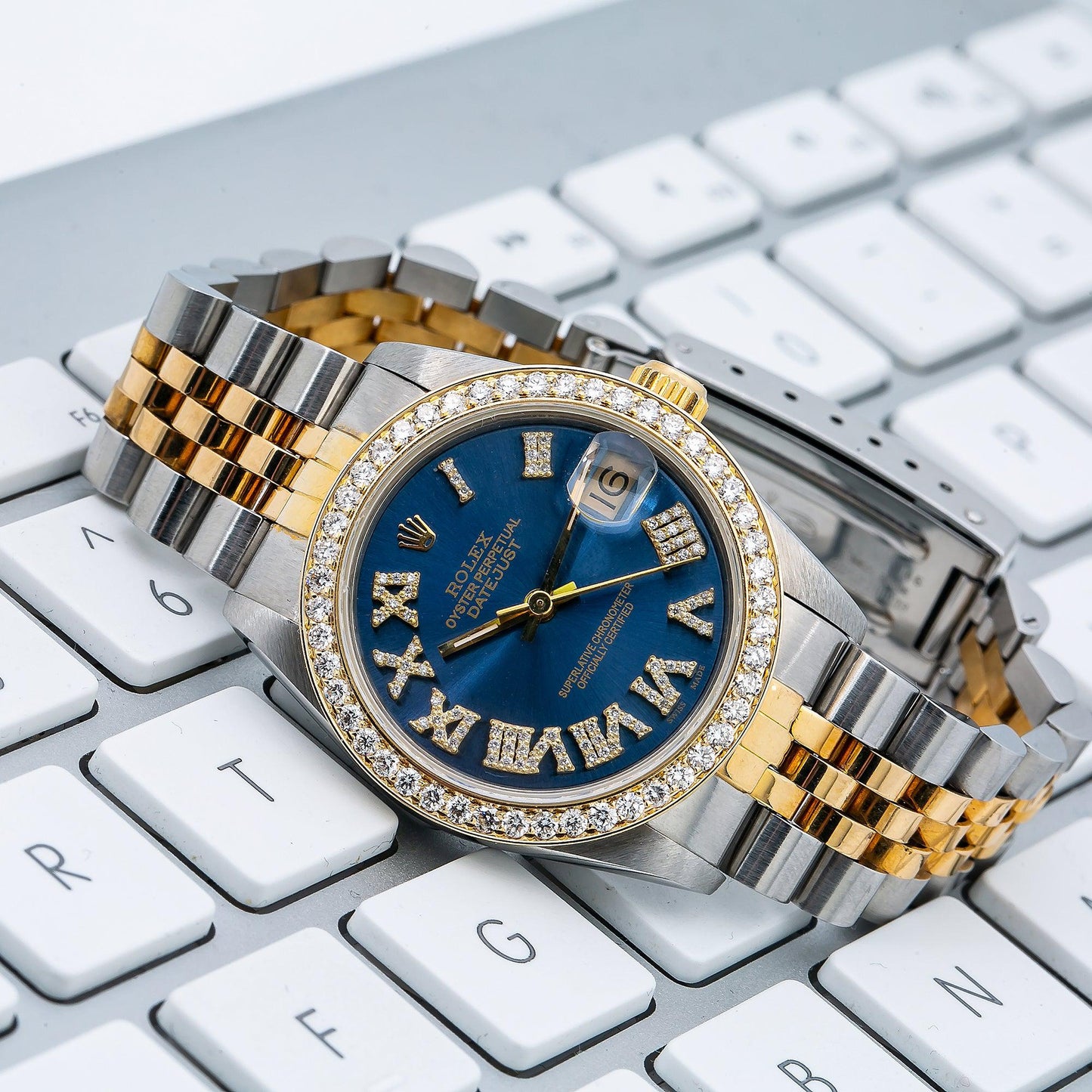 Rolex Lady-Datejust 68273 31MM Blue Diamond Dial With Two Tone Jubilee Bracelet