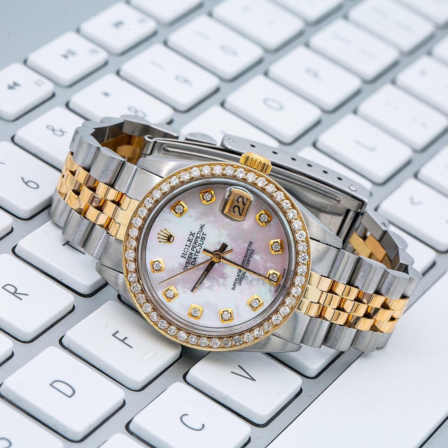 Rolex Lady-Datejust 6827 31MM Pink Diamond Dial With Two Tone Jubilee Bracelet