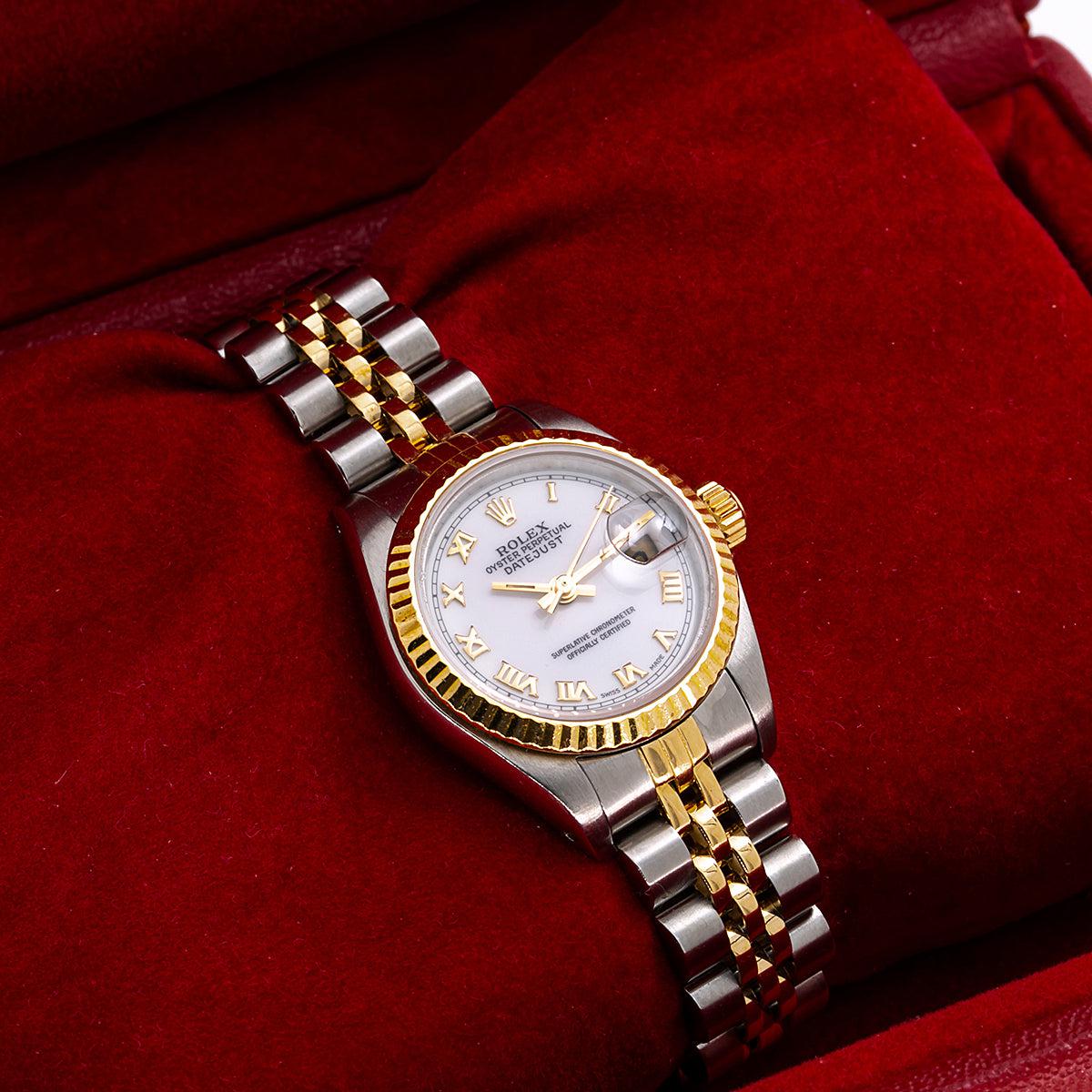Rolex Datejust 69173 26MM White Dial With Two Tone Bracelet