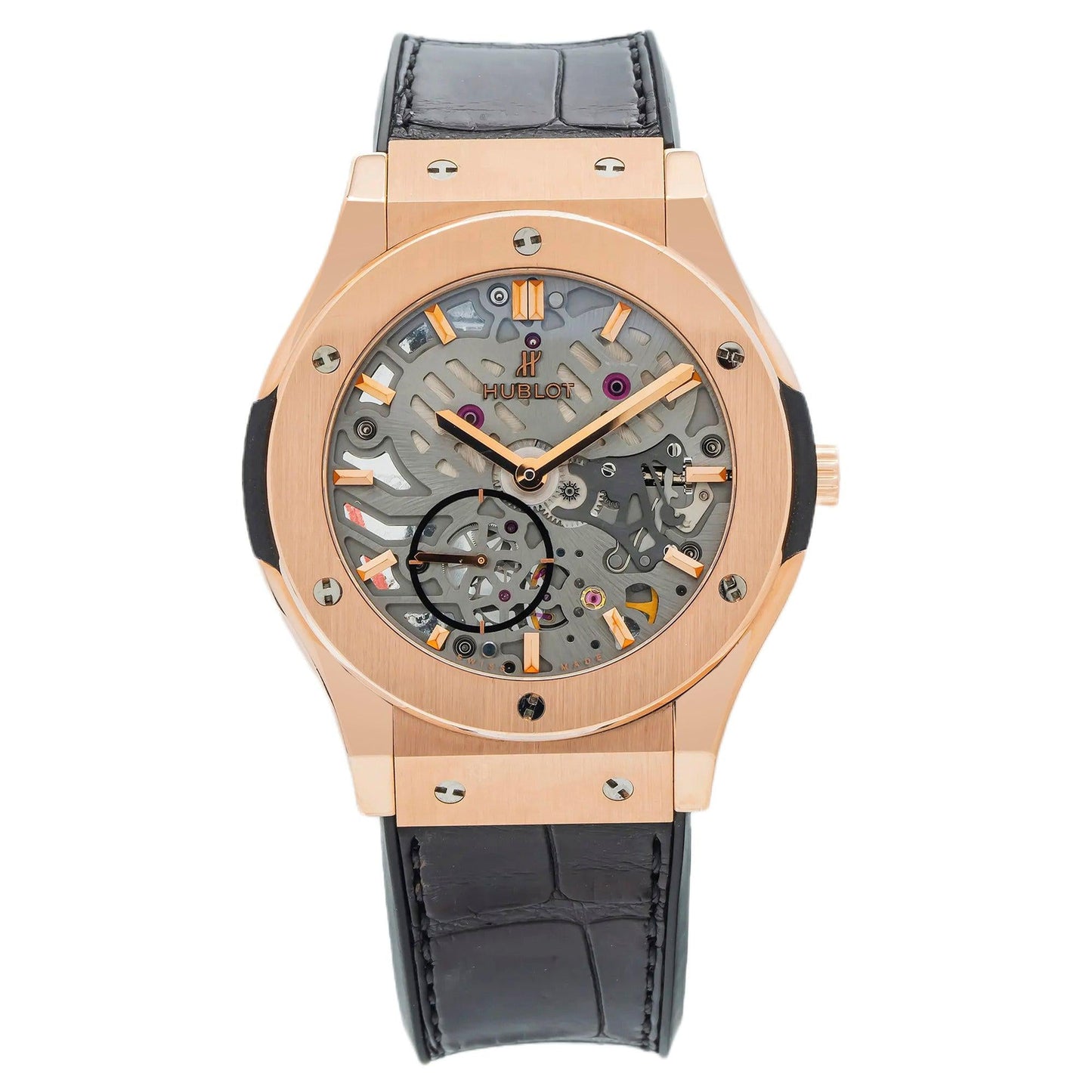 Hublot Classic Fusion Ultra-Thin 545.OX.0180.LR 42MM Transparent Dial With Leather Bracelet