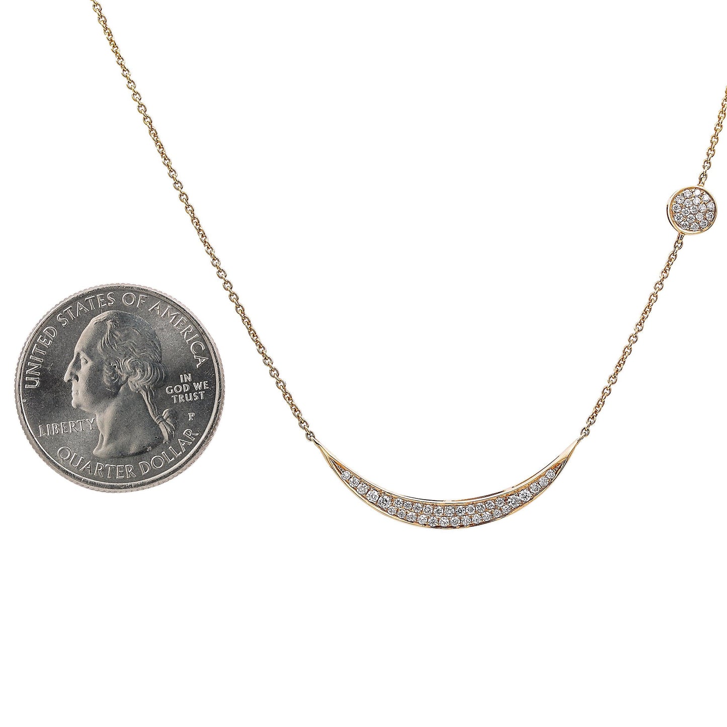 18K Rose Gold Women's Necklace With 0.28 CT Diamonds