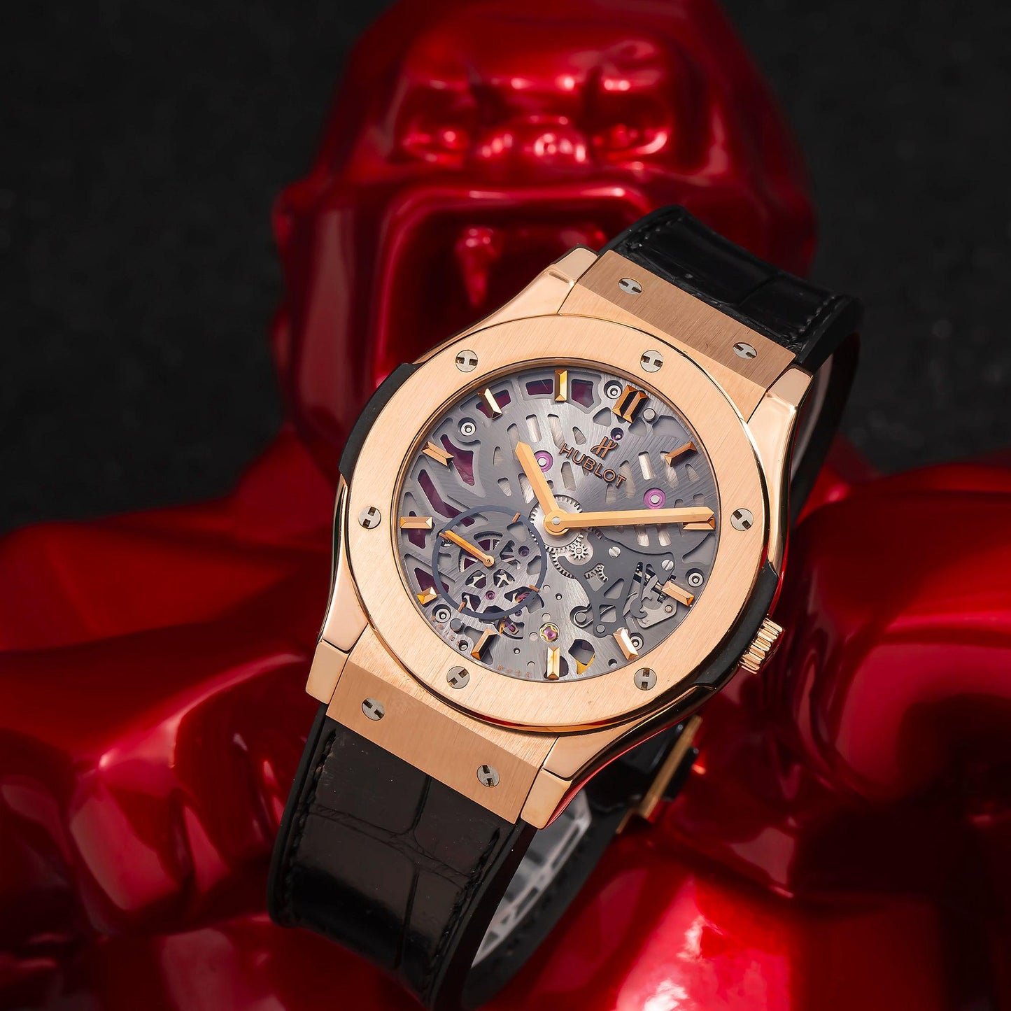 Hublot Classic Fusion Ultra-Thin 545.OX.0180.LR 42MM Transparent Dial With Leather Bracelet