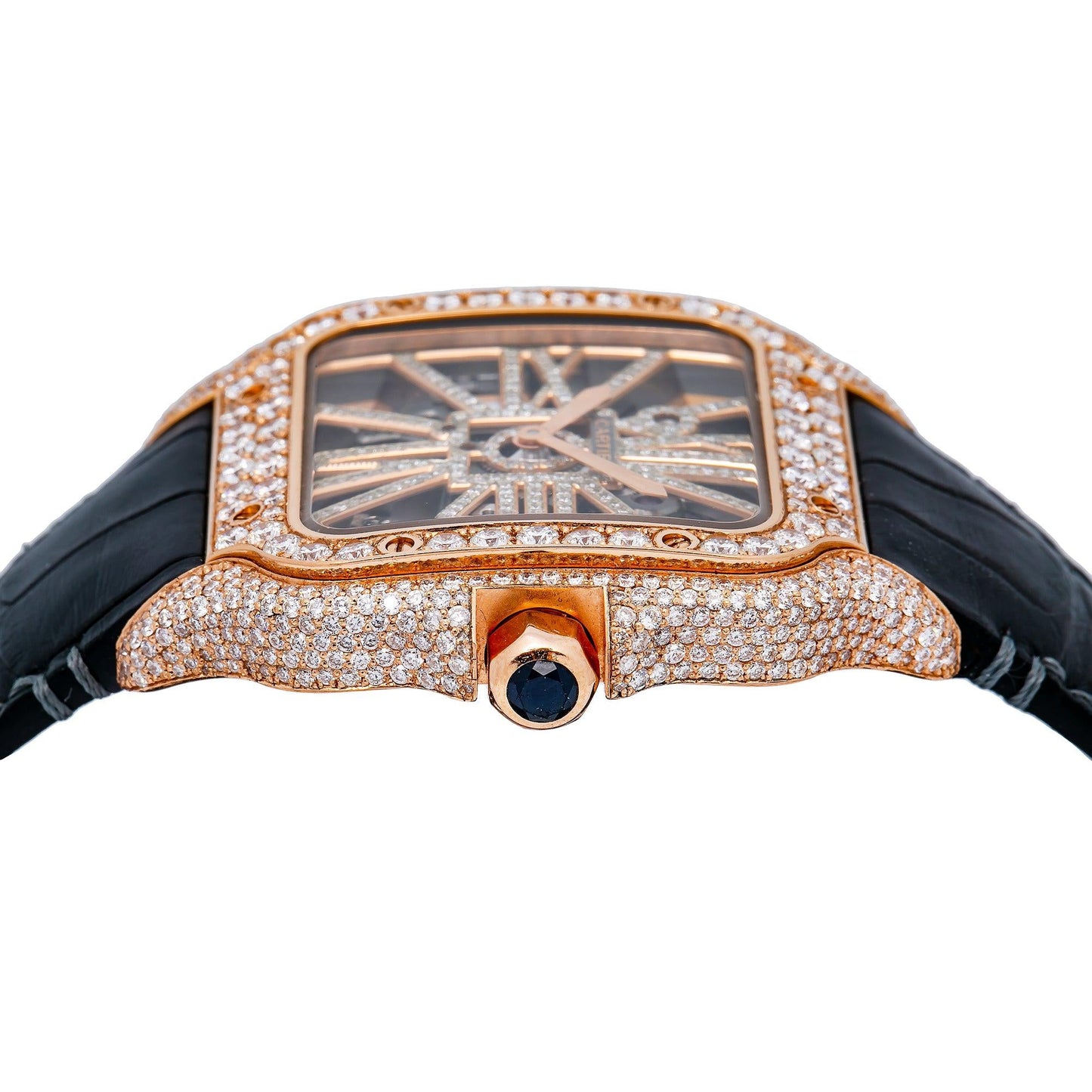 Cartier Santos WHSA0018 39.8MM Skeleton Dial With 6.75 CT Diamonds