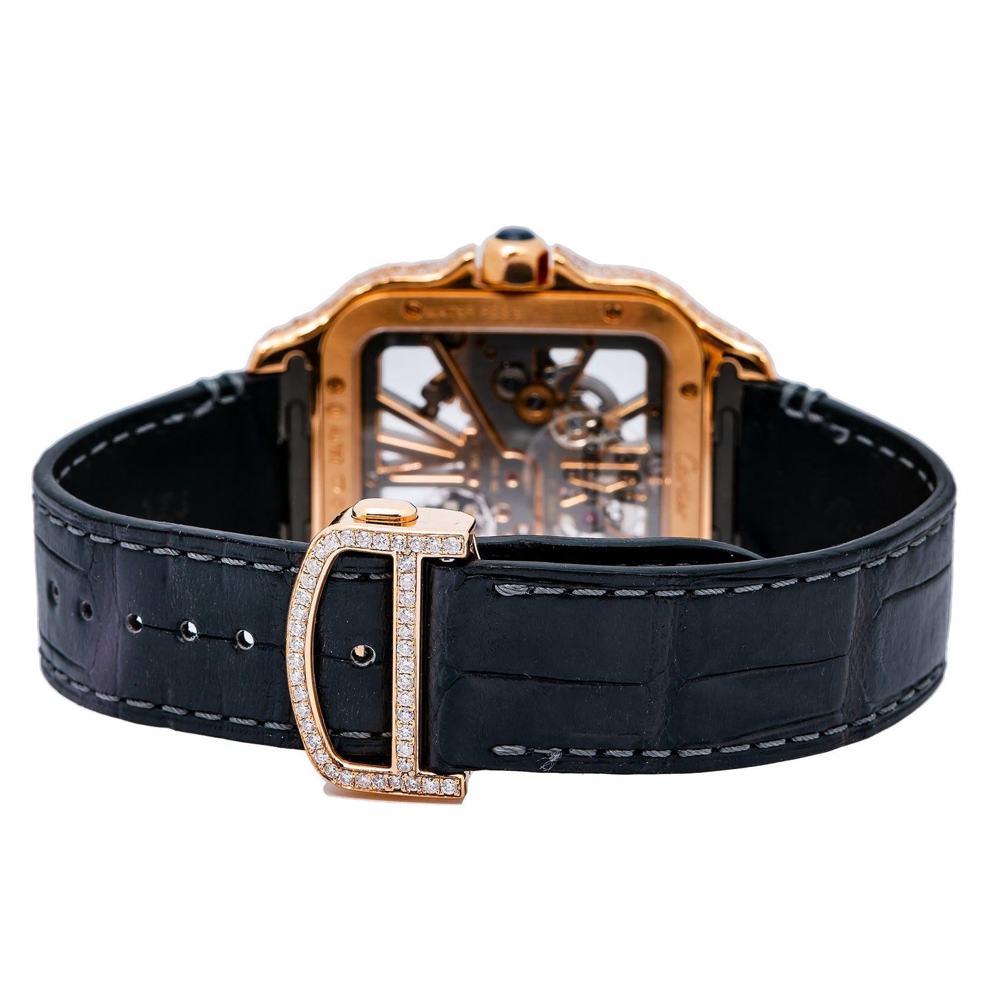 Cartier Santos WHSA0018 39.8MM Skeleton Dial With 6.75 CT Diamonds