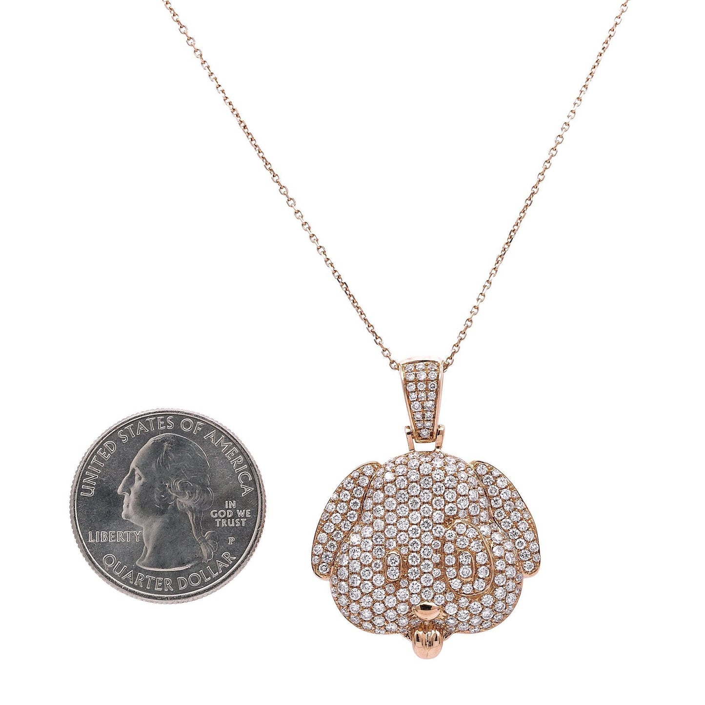 14k Rose Gold Pendant with 2.68 Ct Diamonds