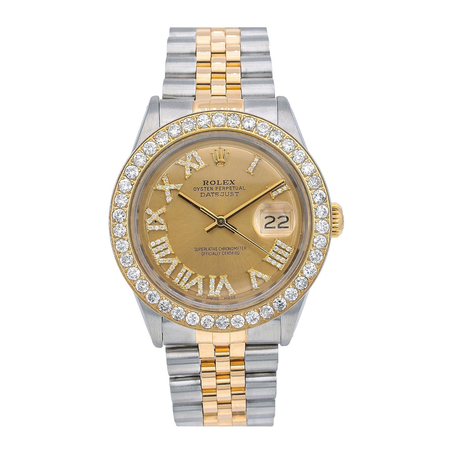 Rolex Datejust 1601 36MM Champagne Diamond Dial With Two Tone Jubilee Bracelet