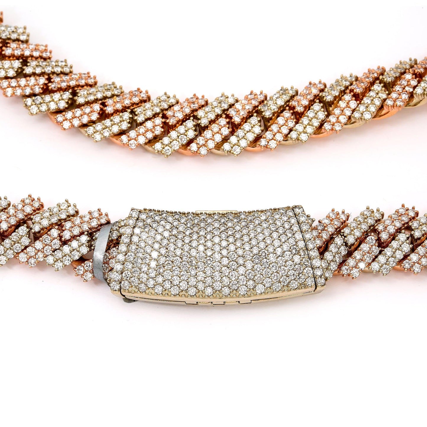 14K GOLD TWO TONE 22" / 15MM CUBAN CHAIN WITH 48.25 CT DIAMONDS