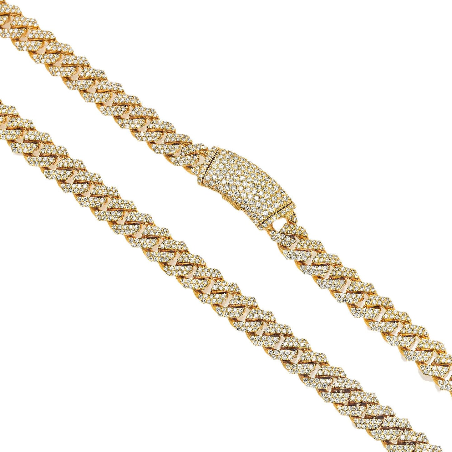 14K GOLD DIAMOND 20"/7MM CUBAN LINK CHAIN 7.56 CT