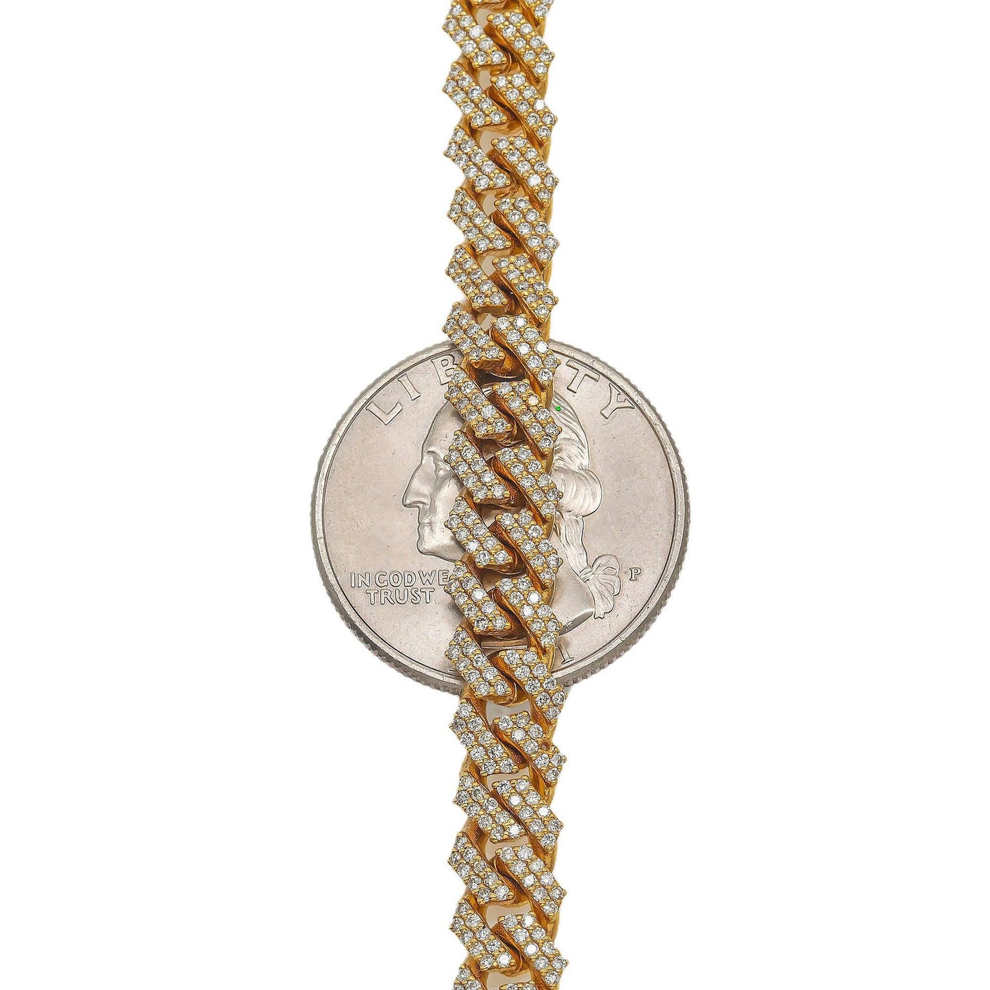 14K GOLD DIAMOND 16"/7MM CUBAN LINK CHAIN 6.50 CT