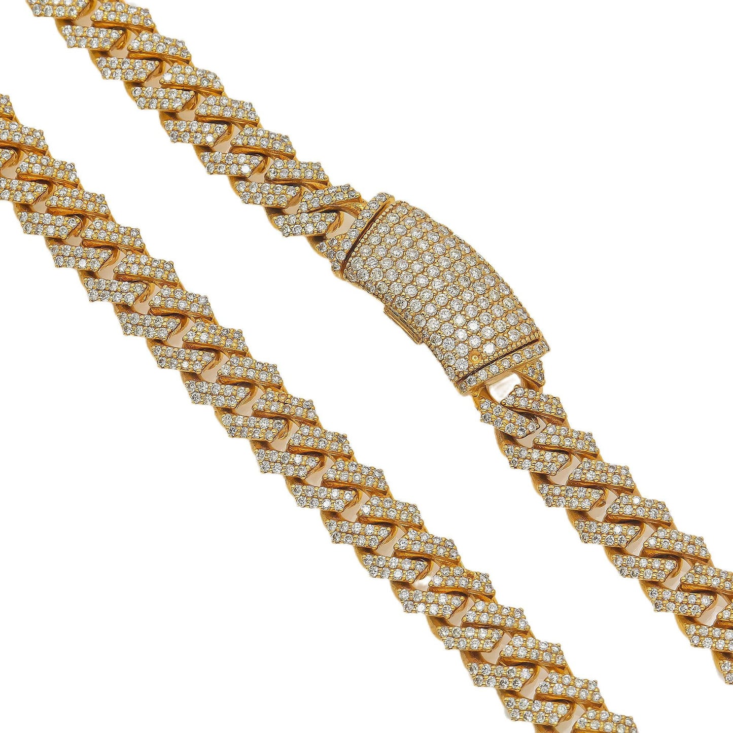 14K GOLD DIAMOND 16"/7MM CUBAN LINK CHAIN 6.50 CT