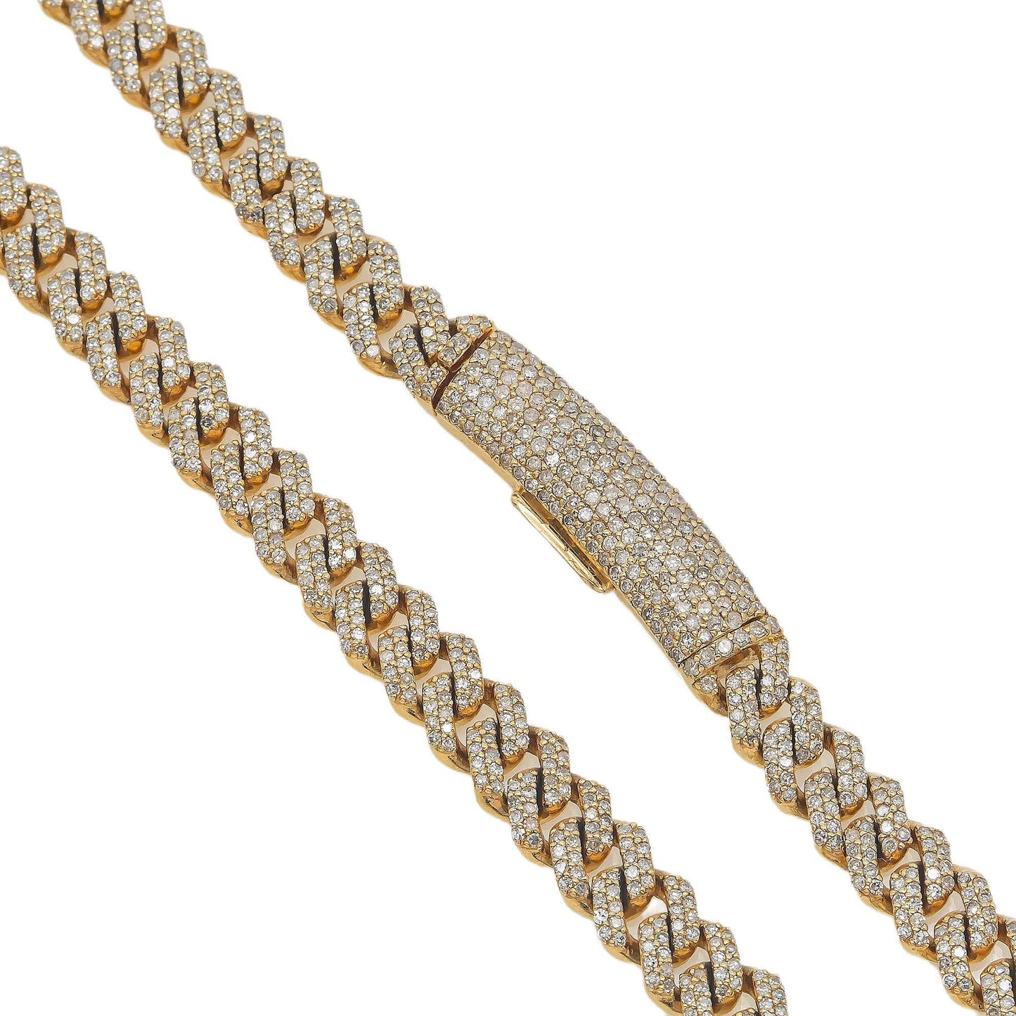 14K GOLD DIAMOND 20"/6MM CUBAN LINK CHAIN 8.10 CT