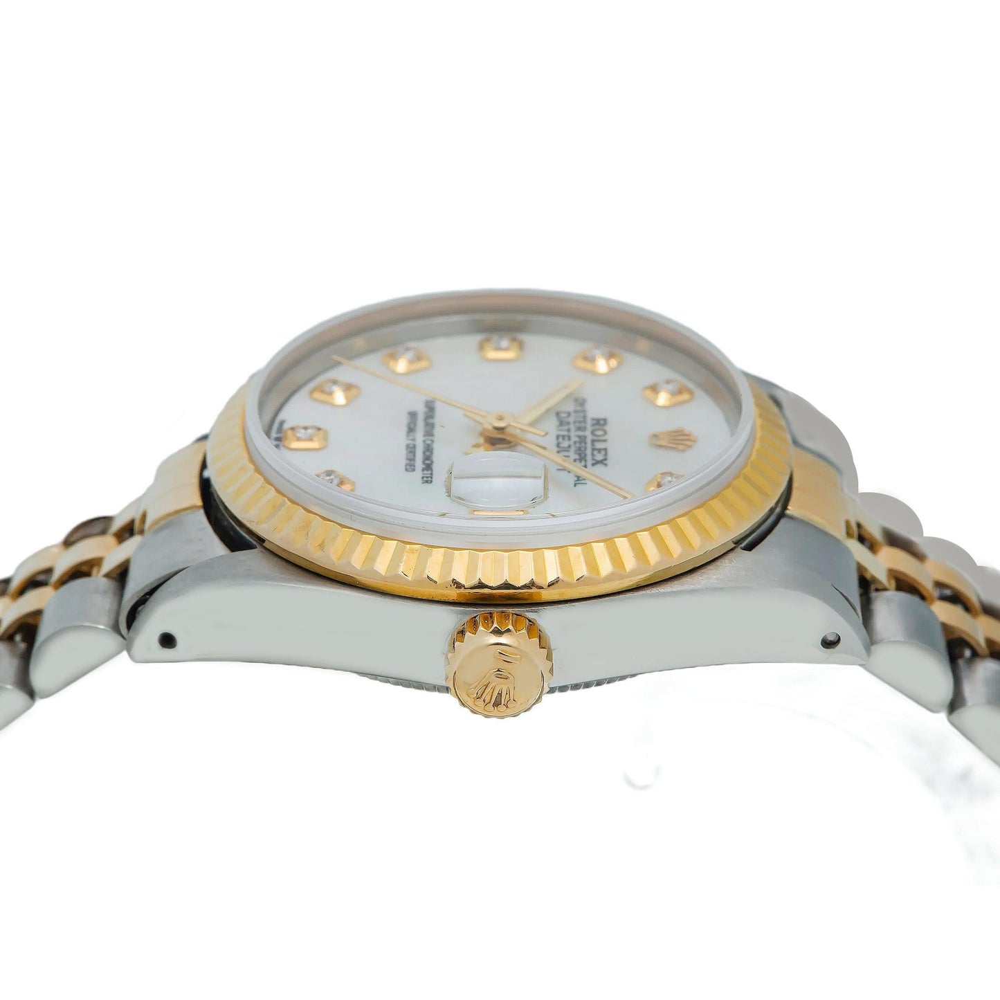 Rolex Datejust 16013 36MM Silver Diamond Dial With Two Tone Bracelet