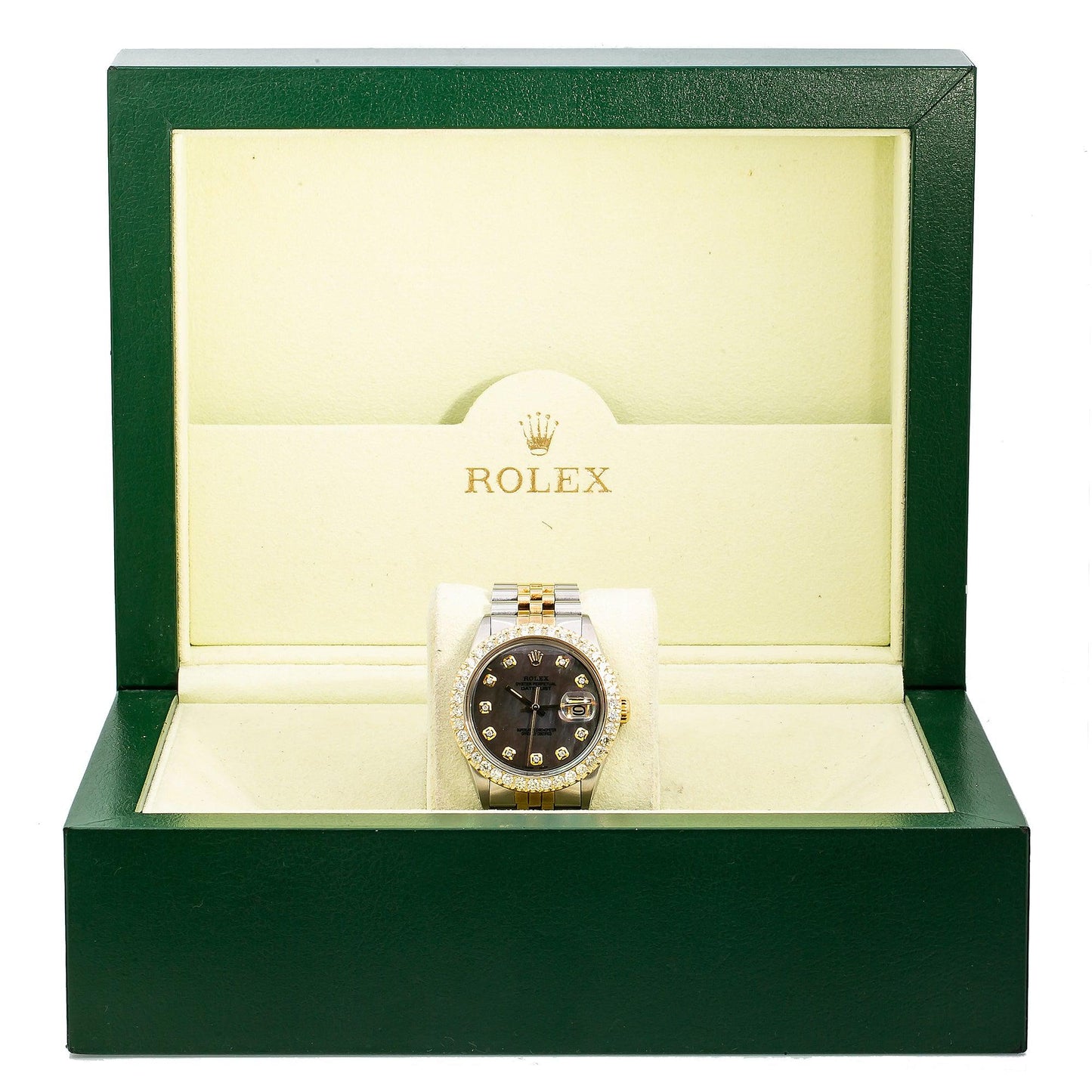 Rolex Datejust 1603 36MM Pink and Green Diamond Dial With 1.30 CT Diamonds