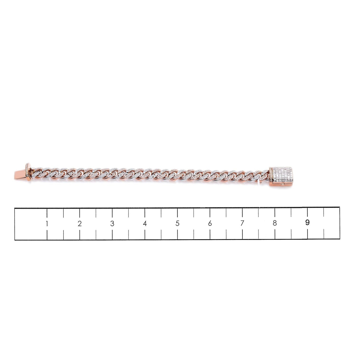 14K GOLD TWO-TONE 10MM / 8.6" CUBAN BRACELET WITH DIAMONDS