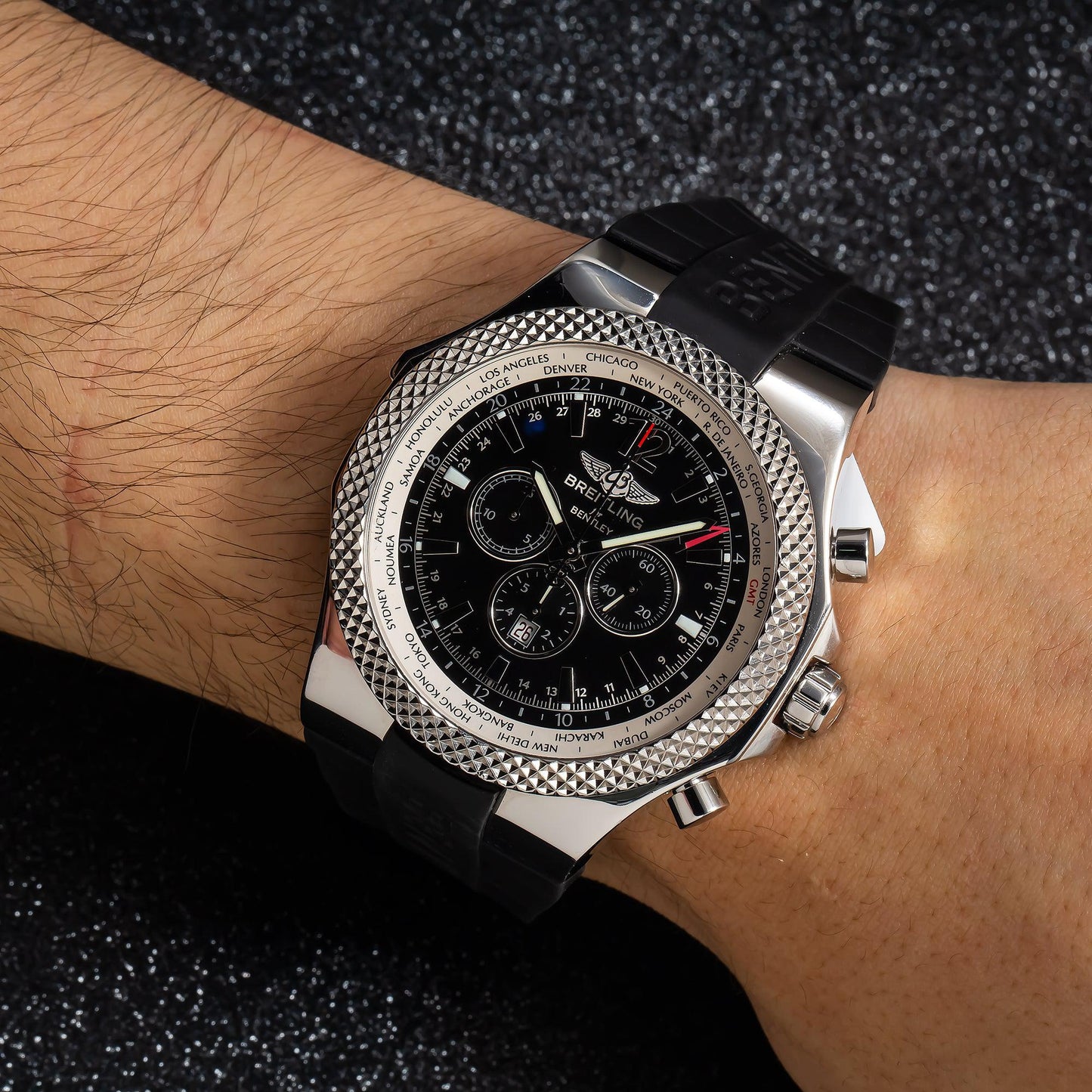 Breitling Bentley A47362 49MM Black Dial With Rubber Bracelet