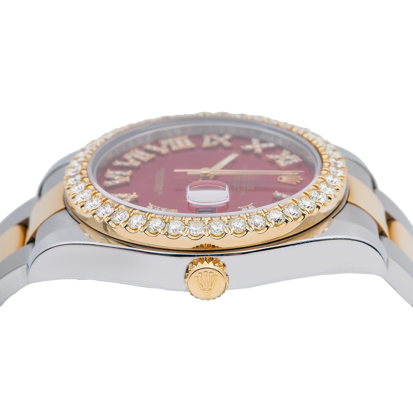 Rolex Datejust II 116333 41MM Red Diamond Dial With Two Tone Oyster Bracelet