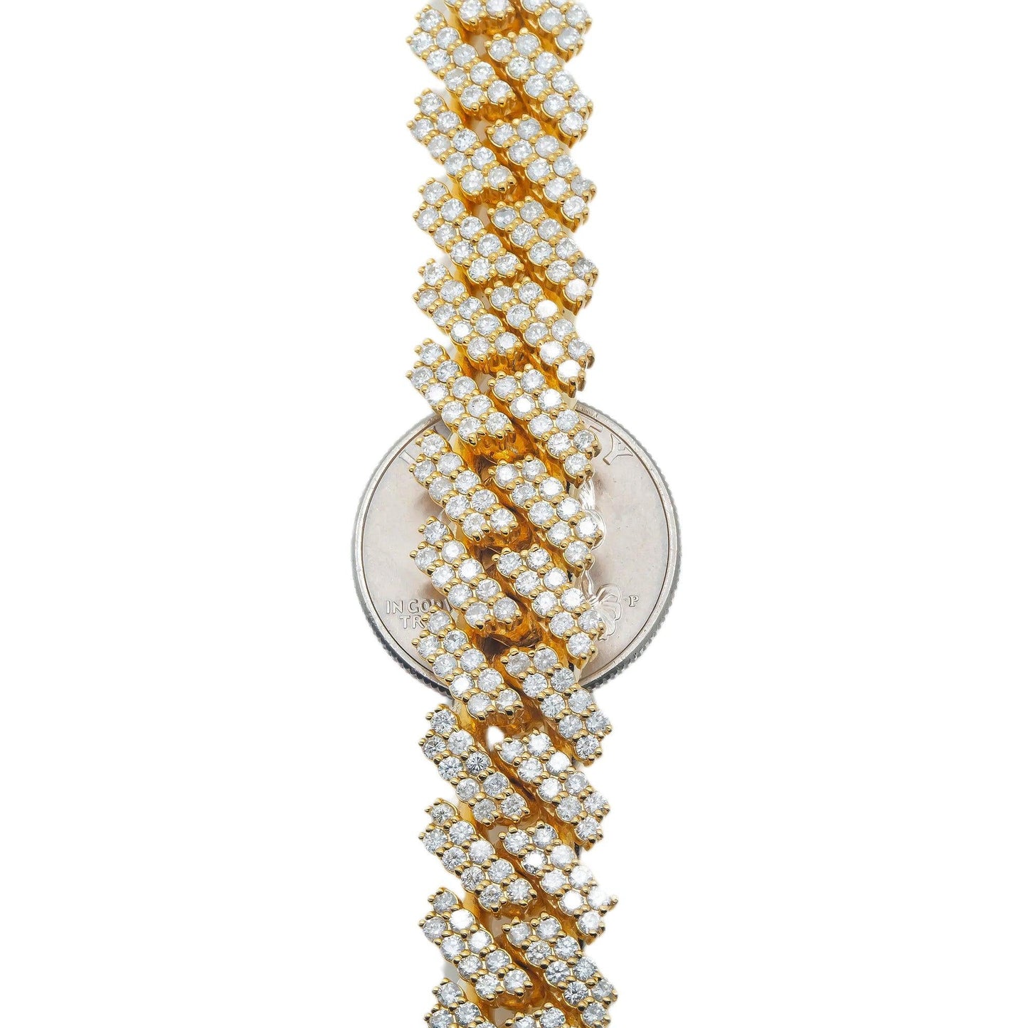 10K YELLOW GOLD DIAMOND 22"/14MM CUBAN LINK CHAIN 32.50 CT