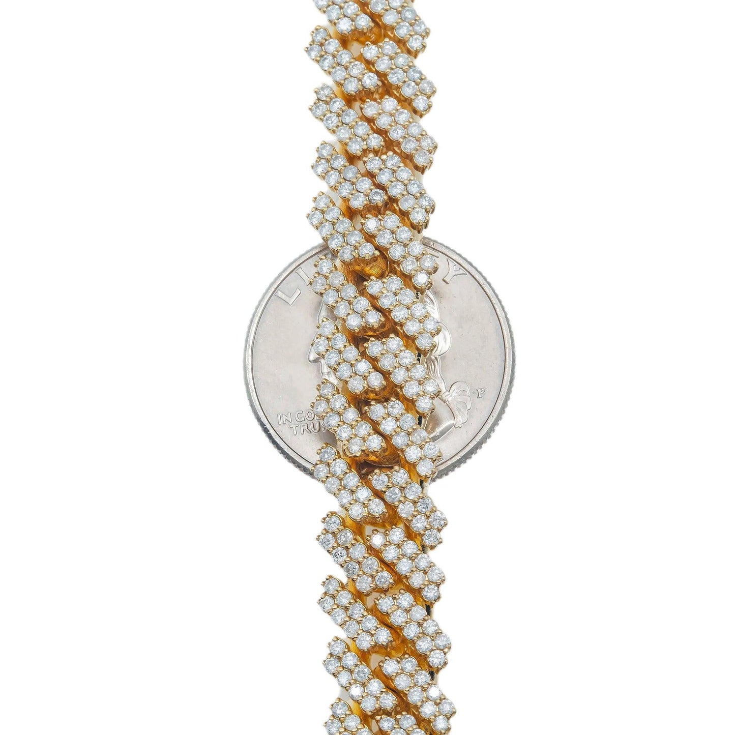 10K YELLOW GOLD DIAMOND 22"/12MM CUBAN LINK CHAIN 23.54 CT