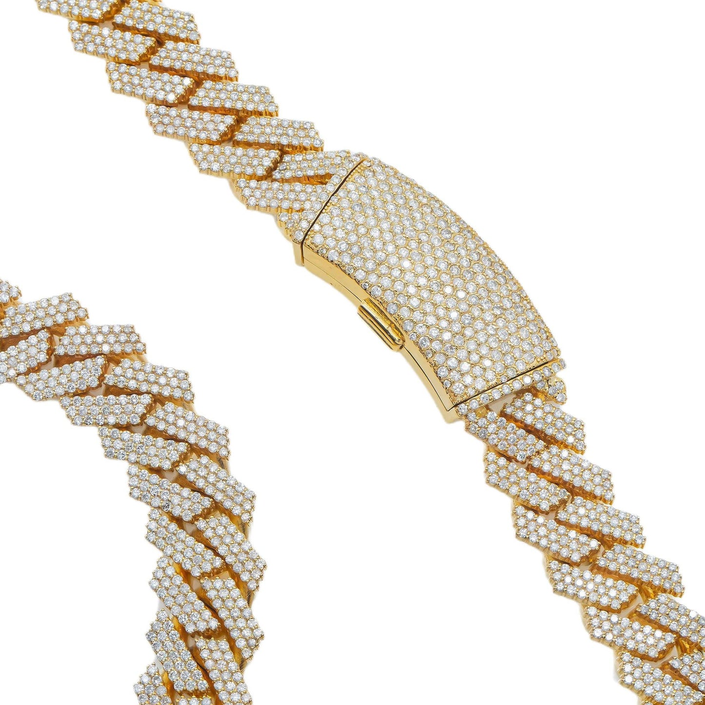 10K YELLOW GOLD DIAMOND 22"/14MM CUBAN LINK CHAIN 32.50 CT