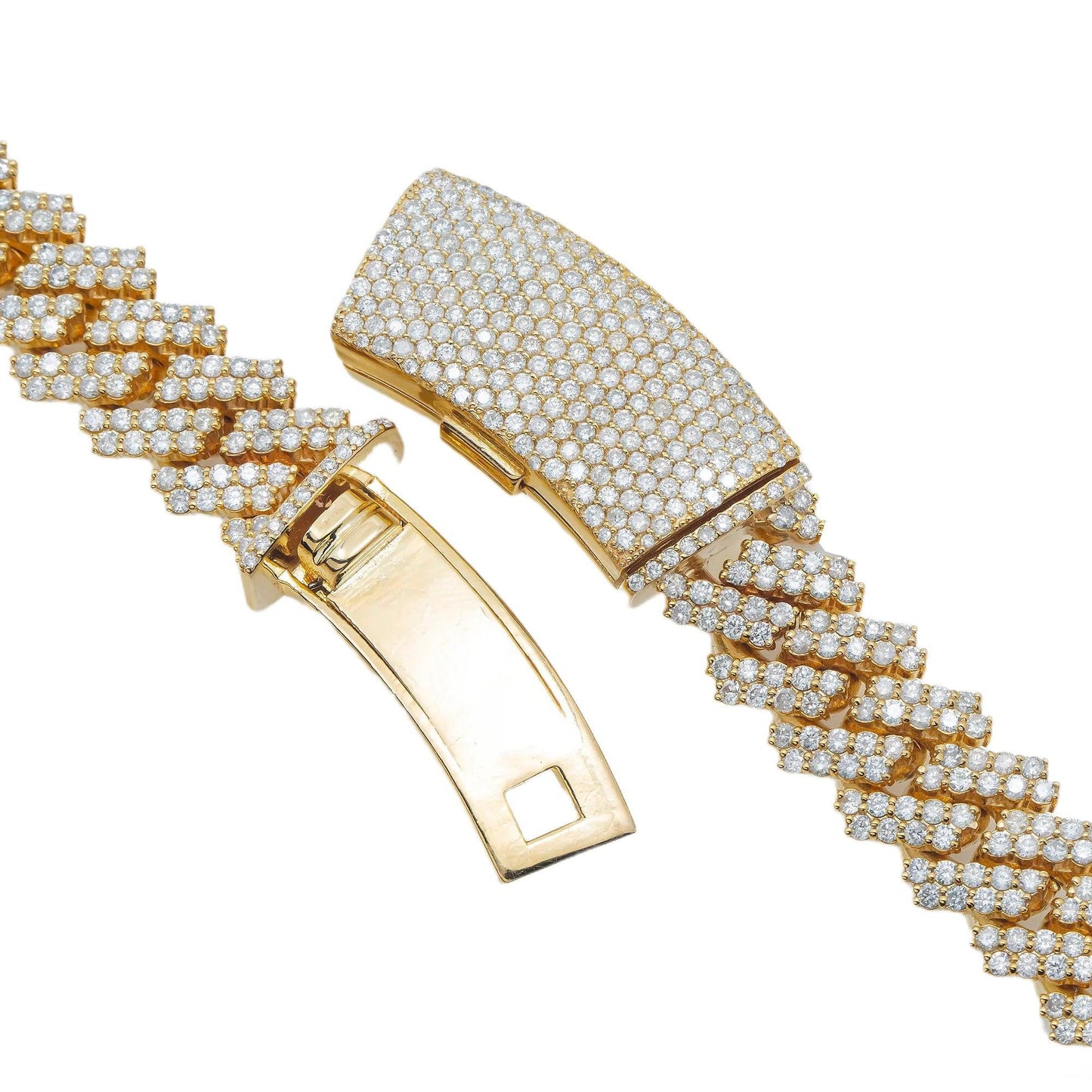 10K YELLOW GOLD DIAMOND 22"/12MM CUBAN LINK CHAIN 23.54 CT