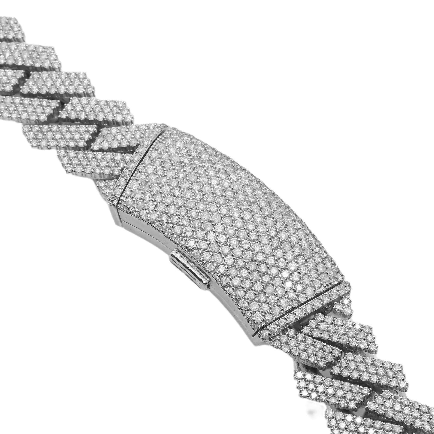 10K WHITE GOLD DIAMOND 20"/18MM CUBAN LINK CHAIN 35.75 CT