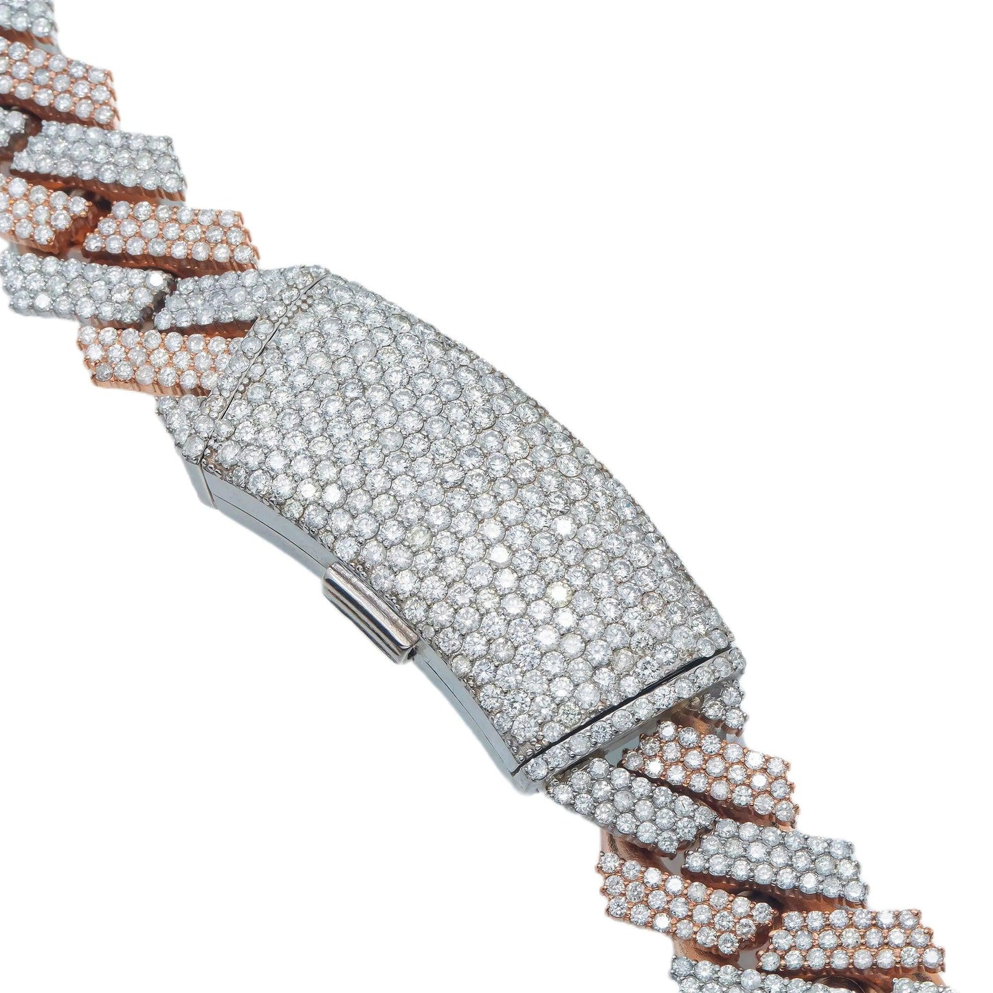 14K GOLD DIAMOND TWO TONE 22"/20MM CUBAN LINK CHAIN 55.50 CT