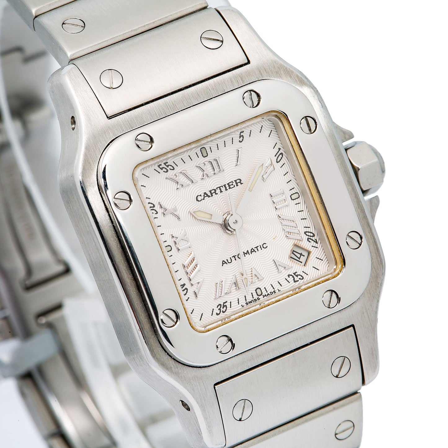Cartier Santos Galbée 2423 24MM White Dial With Stainless Steel Bracelet