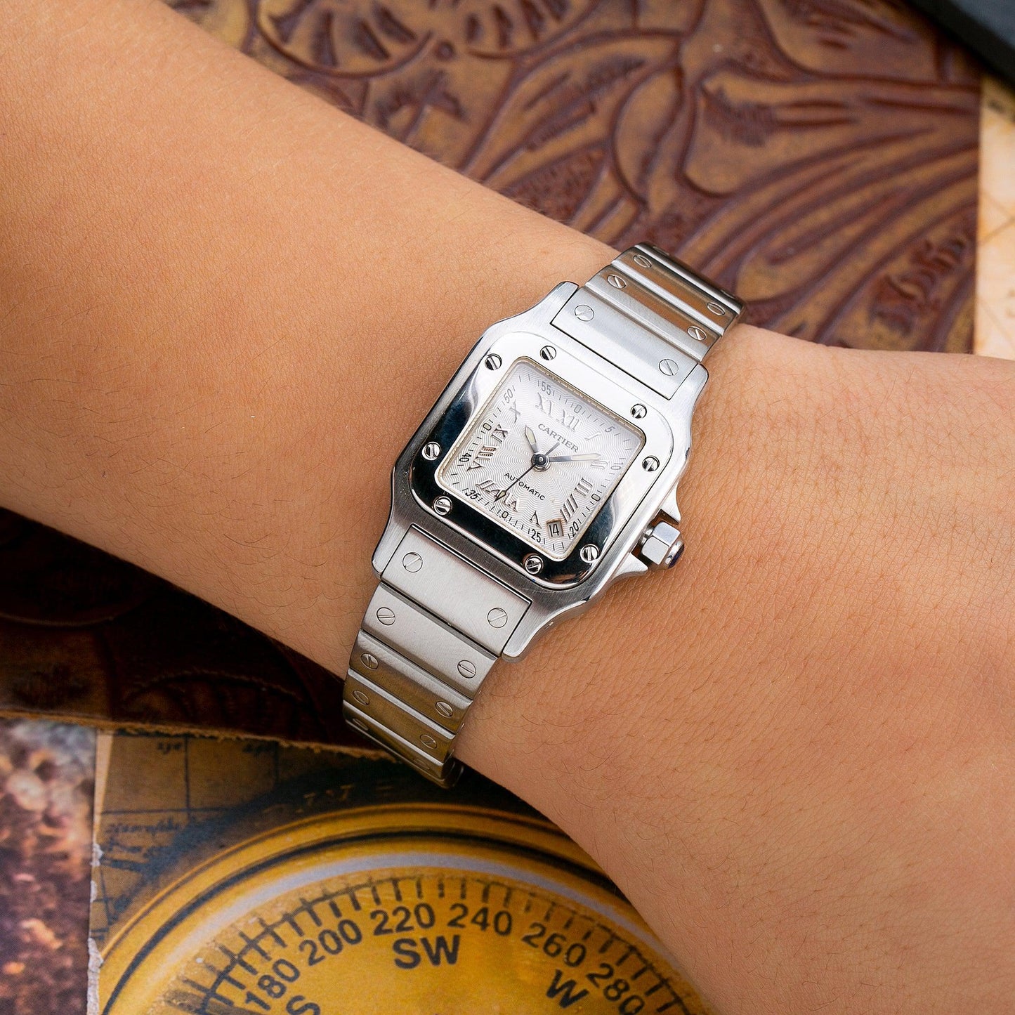 Cartier Santos Galbée 2423 24MM White Dial With Stainless Steel Bracelet