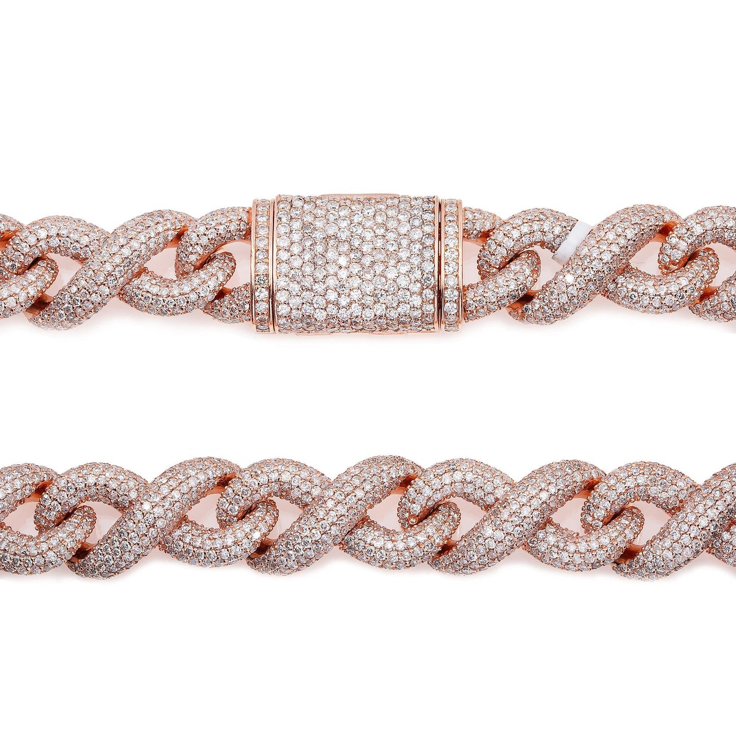 14K ROSE GOLD 22" CUBAN CHAIN WITH 31.64 CT DIAMONDS