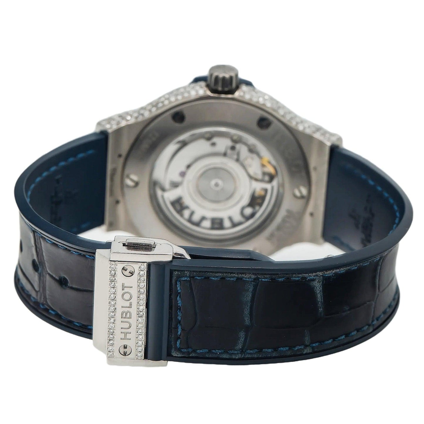 Hublot Classic Fusion Titanium Blue 565.NX.7170.LR 38MM Blue Dial With Diamond Bezel