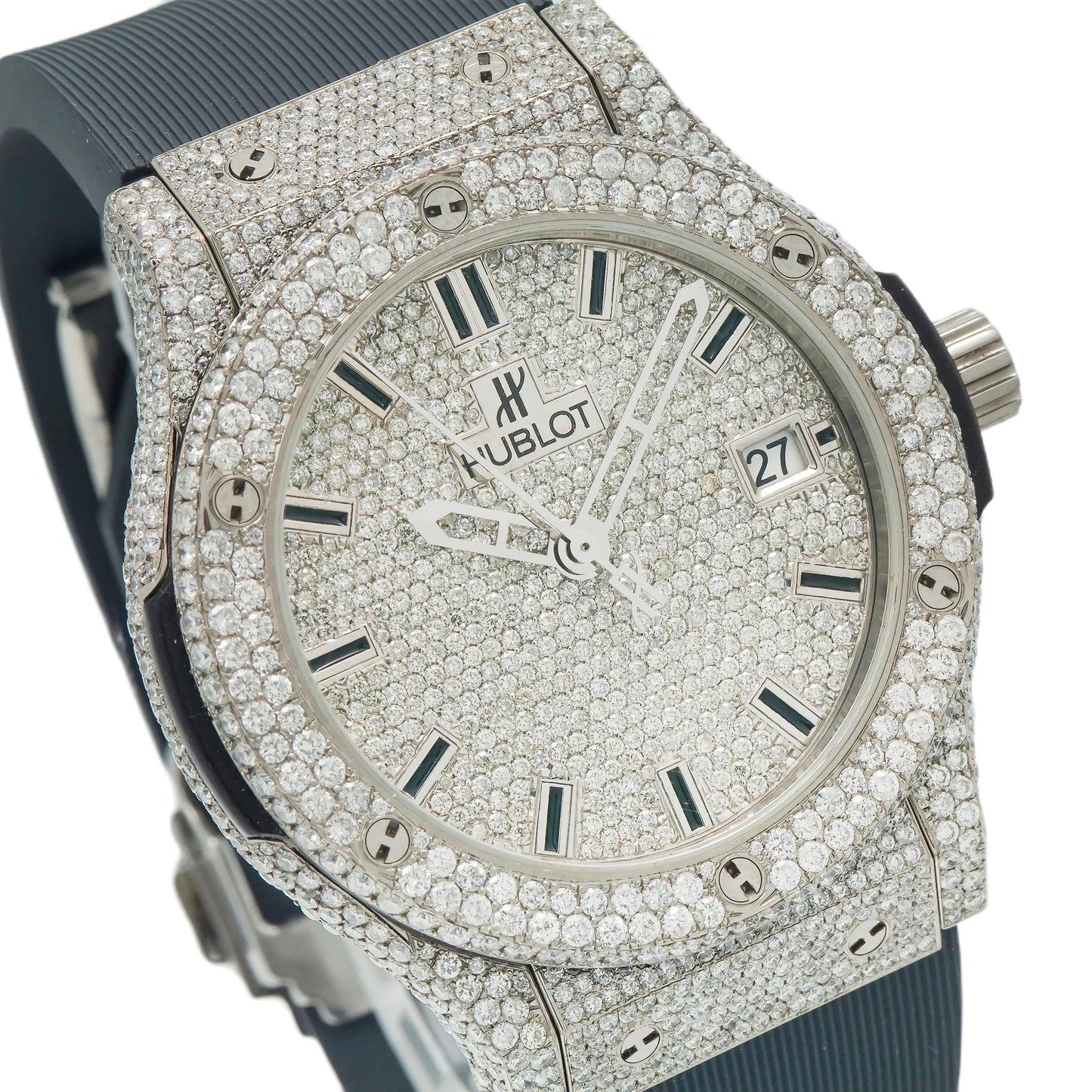 Hublot Classic Fusion Titanium Opalin 581.NX.2611.RX 33MM Diamond Dial With 11.25 CT Diamonds