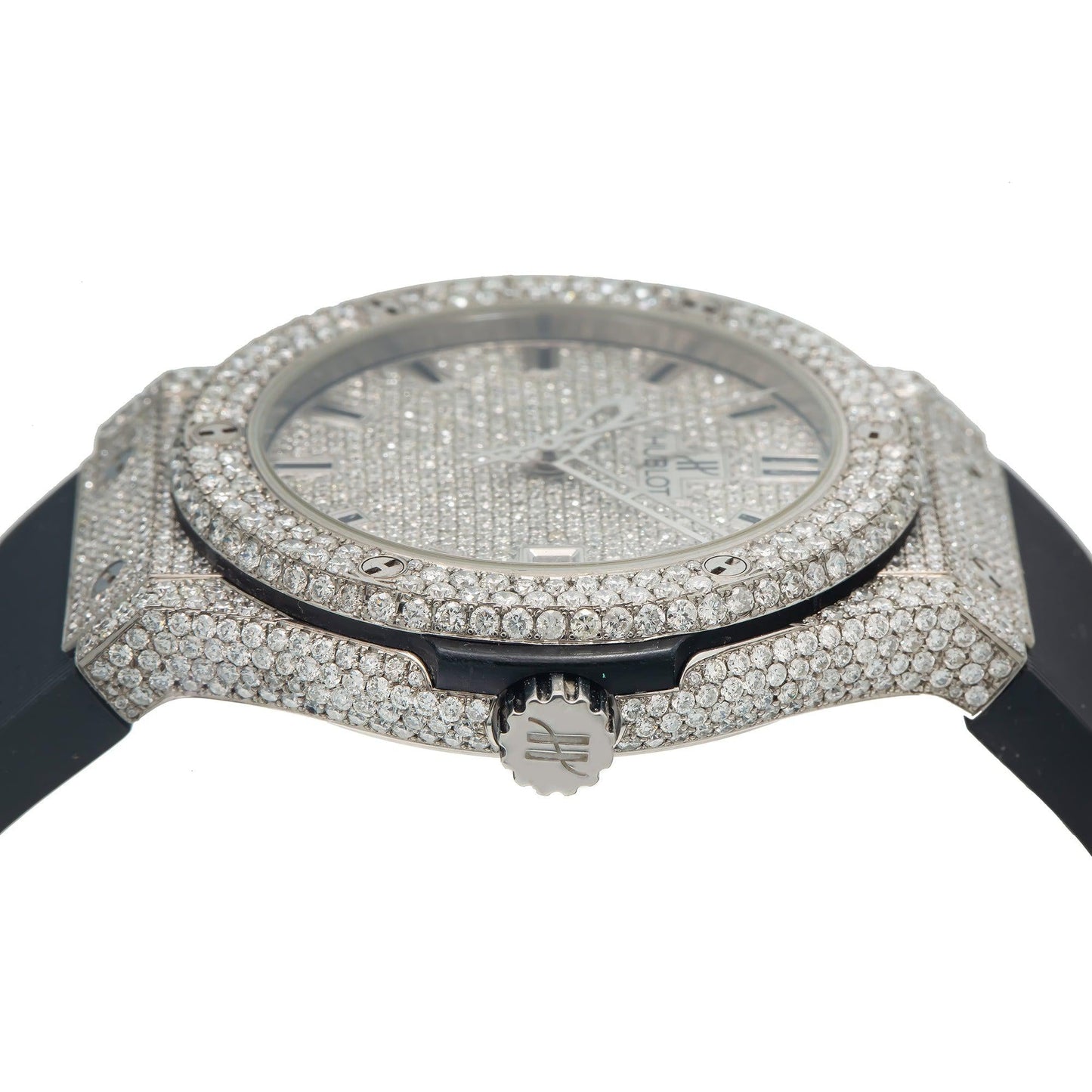 Hublot Classic Fusion Titanium Opalin 581.NX.2611.RX 33MM Diamond Dial With 11.25 CT Diamonds