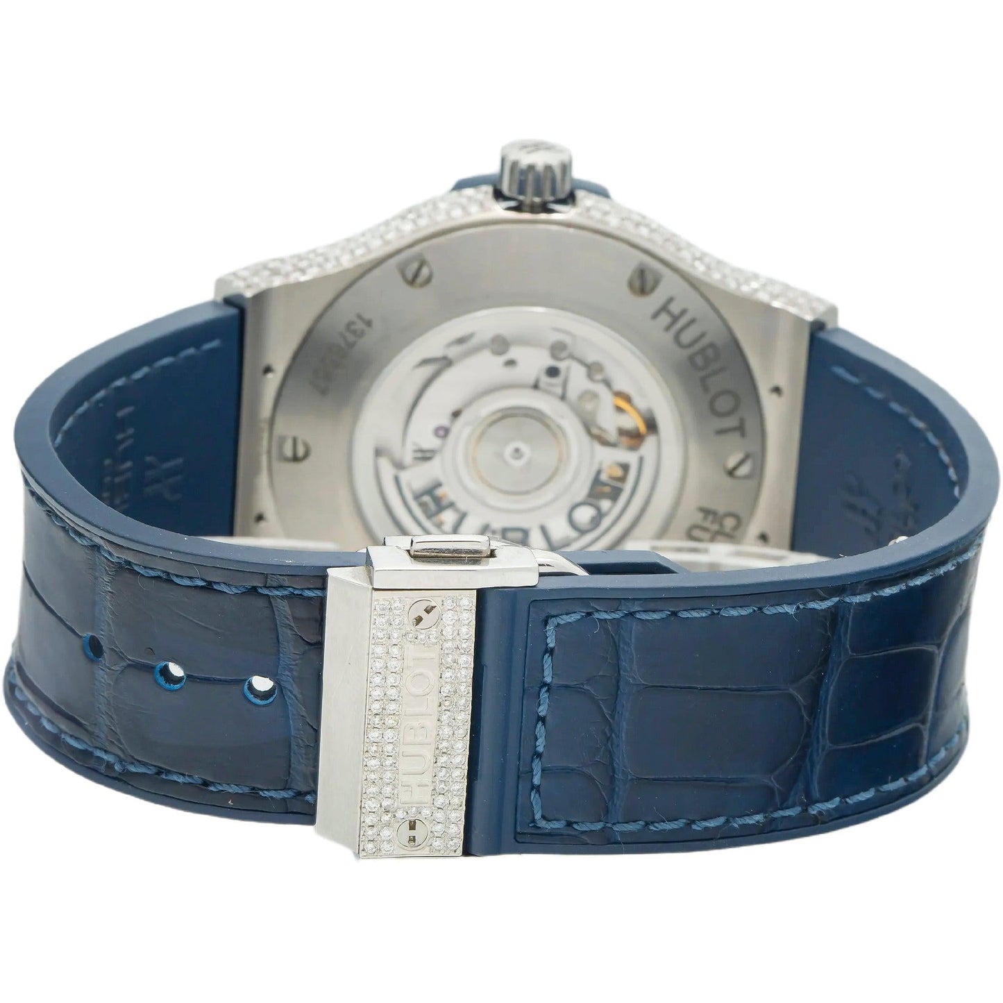 Hublot Classic Fusion 511.NX.7170.LR 45MM Blue Dial With 9.10 CT Diamonds